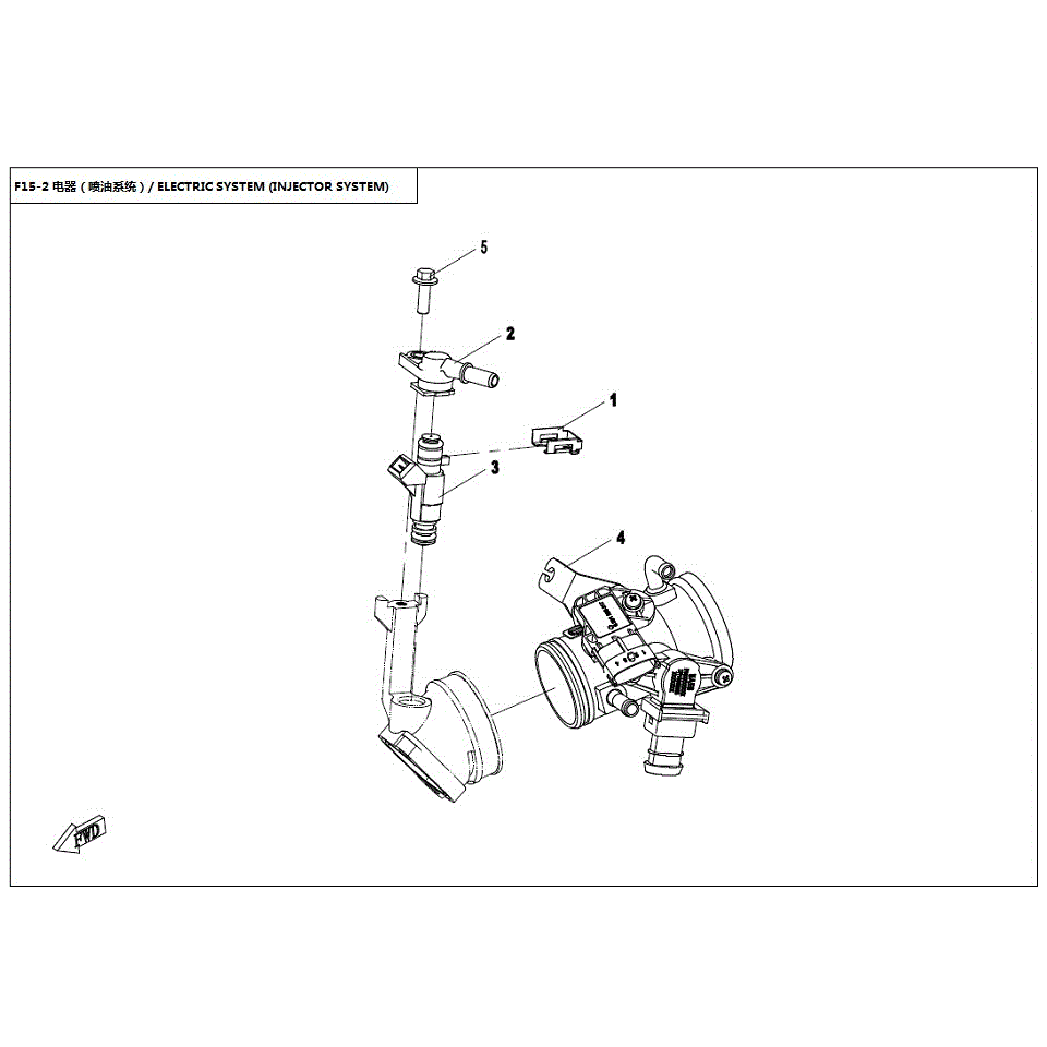 An Image of a genuine CFMOTO Parts Schematic Diagram showing the group - ELECTRIC SYSTEM (INJECTOR SYSTEM) - 2017 CFMOTO CFORCE 400