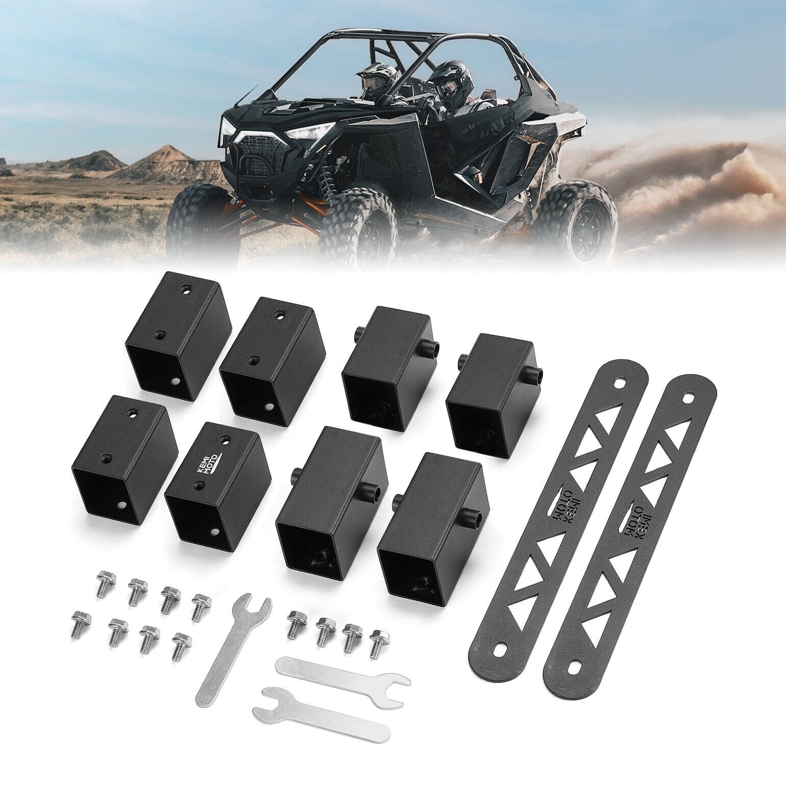 8PCS Seat Risers Spacers 2'' Lift Kit for Polaris RZR PRO XP 2-Seat by Kemimoto BZH0255-02 Seat Accessory BZH0255-02 Kemimoto
