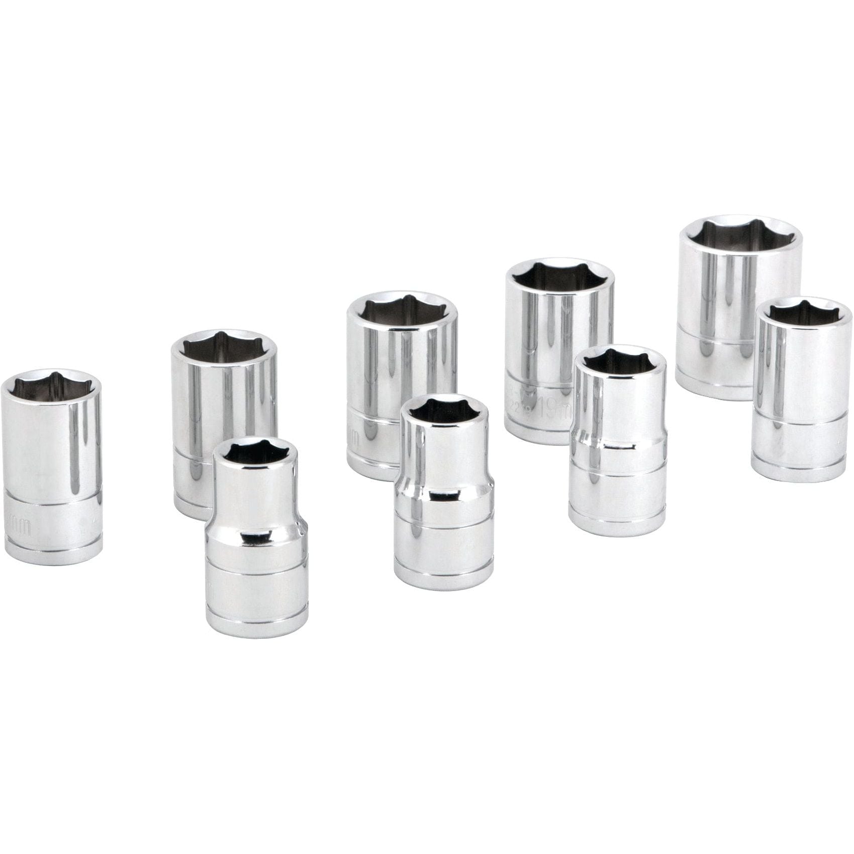 9 Pc 1/2" Met Socket Set Shallow by Performance Tool W32202 Hand Tool