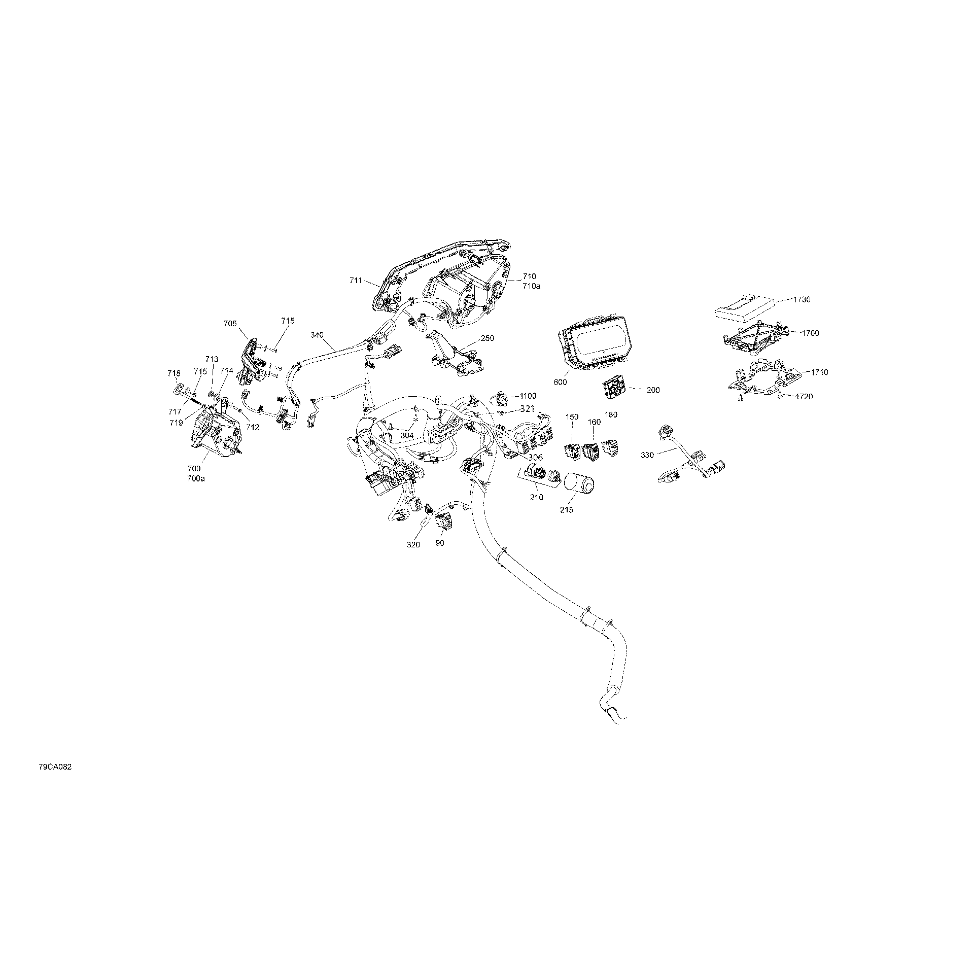 An Image of a Genuine Can-Am Parts Schematic Diagram showing the schematic - ELECTRIC - FRONT SYSTEM