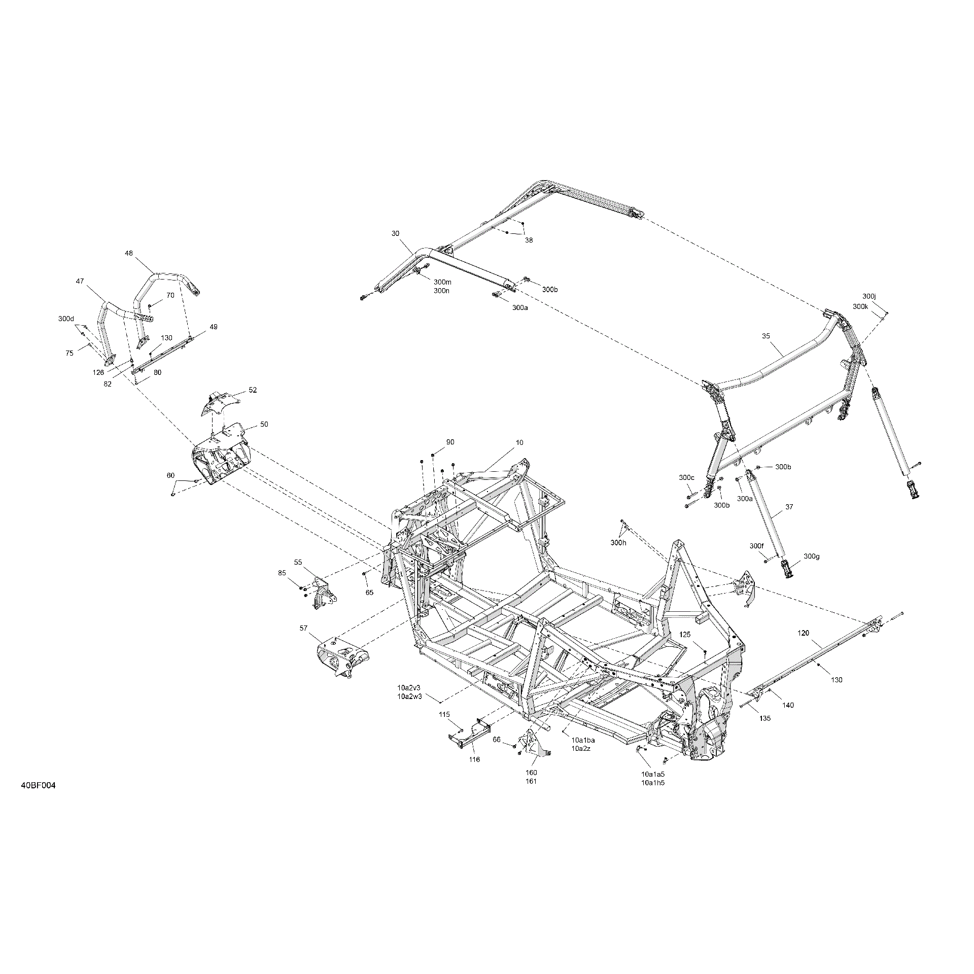 An Image of a Genuine Can-Am Parts Schematic Diagram showing the schematic - FRAME - SYSTEM