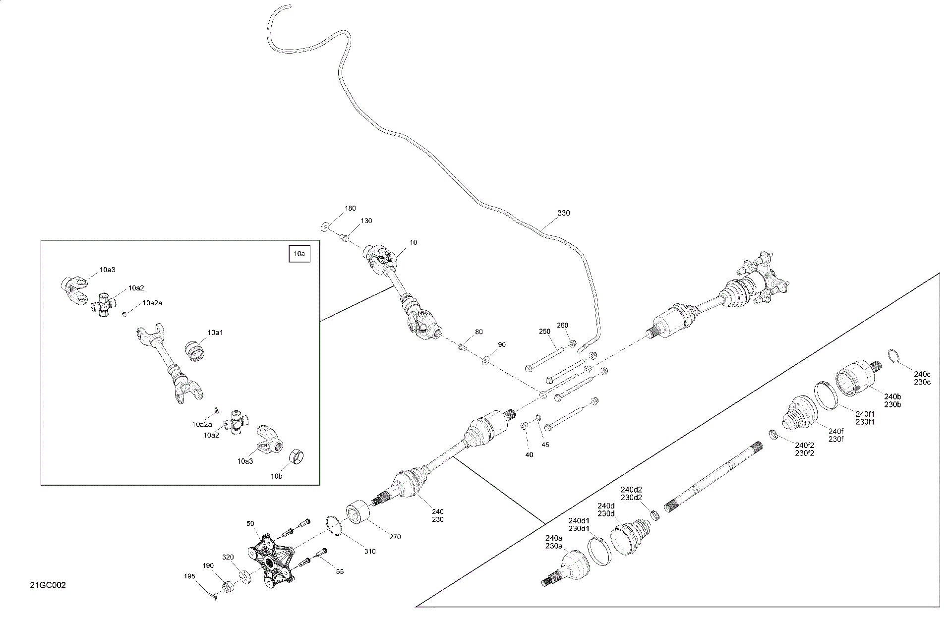An Image of a Genuine Can-Am Parts Schematic Diagram showing the schematic - DRIVE - REAR - COMMON PARTS