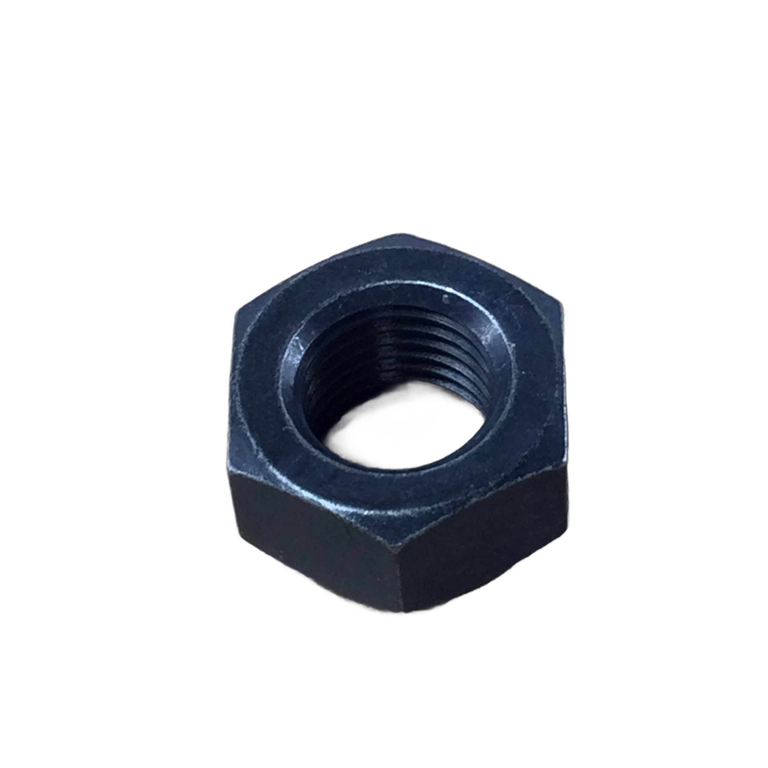 Black hexagonal self-locking metal nut with internal threading, designed for Yamaha UTVs.