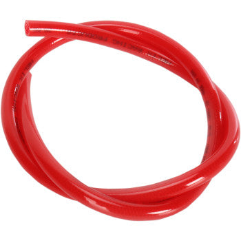 The Helix High Pressure Fuel Line Red 5/16" 3' features a glossy, abrasion-resistant polyurethane coil, displayed on a white background.