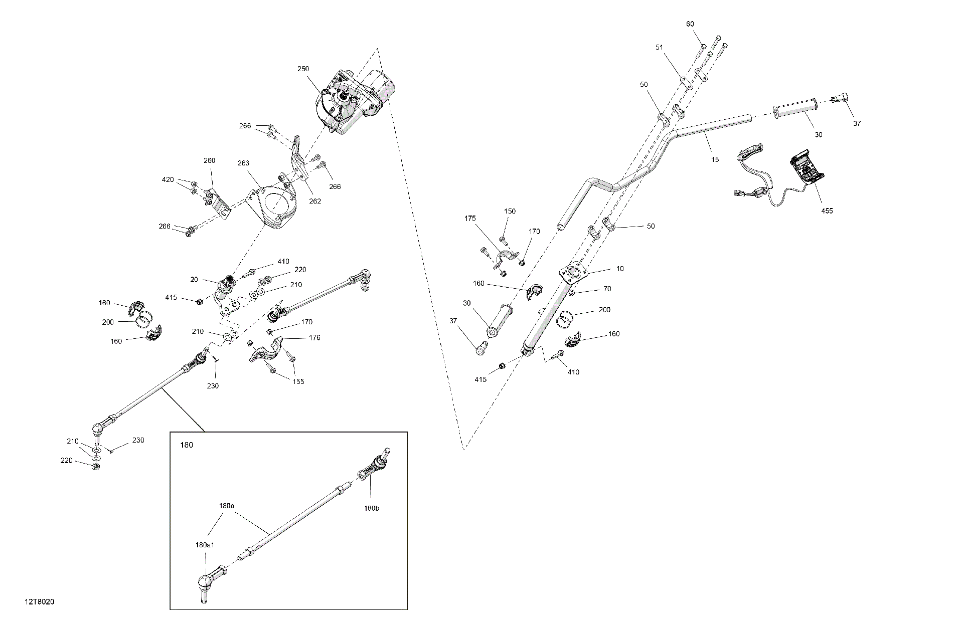 An Image of a Genuine Can-Am Parts Schematic Diagram showing the schematic - MECHANIC - STEERING
