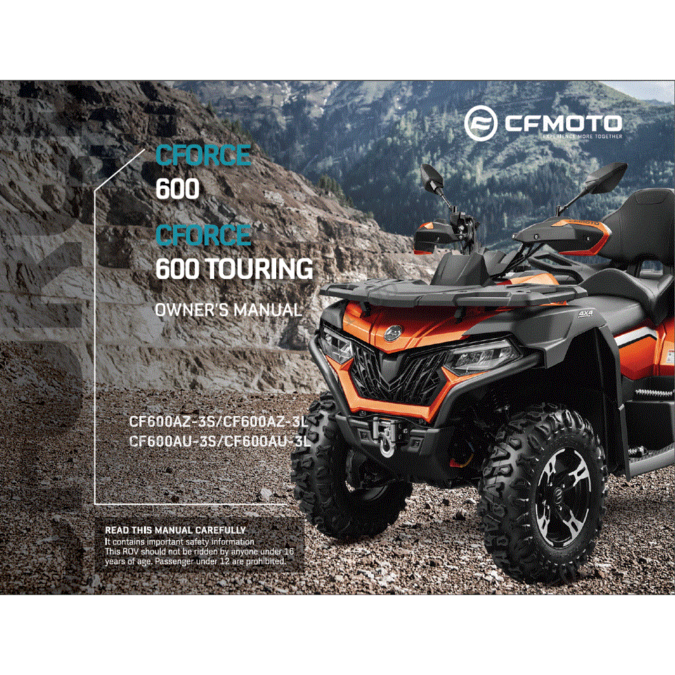 An Image of a genuine CFMOTO Parts Schematic Diagram showing the group - OWNER'S MANUAL - 2022 CFMOTO CFORCE 600