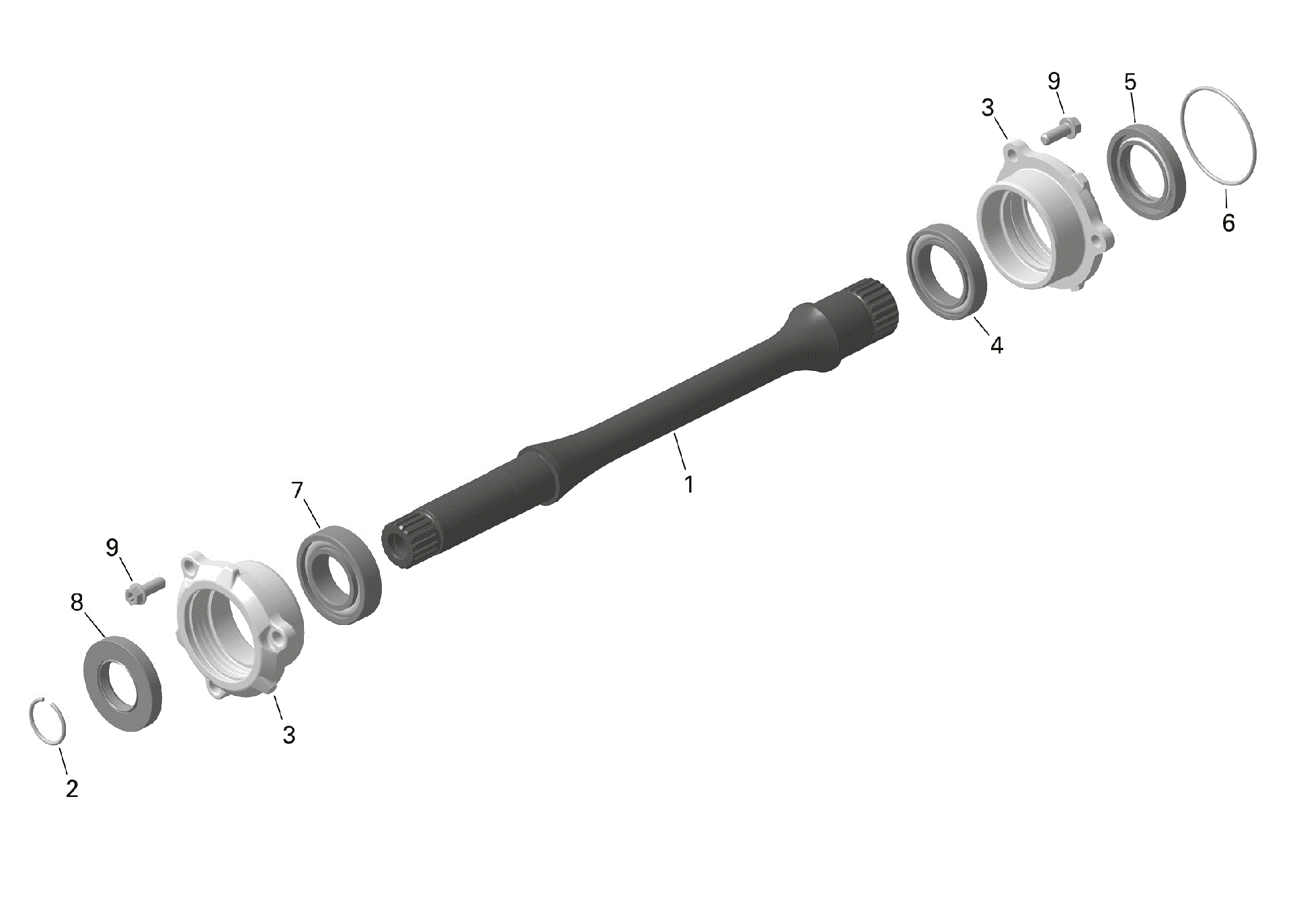An Image of a Genuine Can-Am Parts Schematic Diagram showing the schematic - ROTAX - DRIVE SHAFT