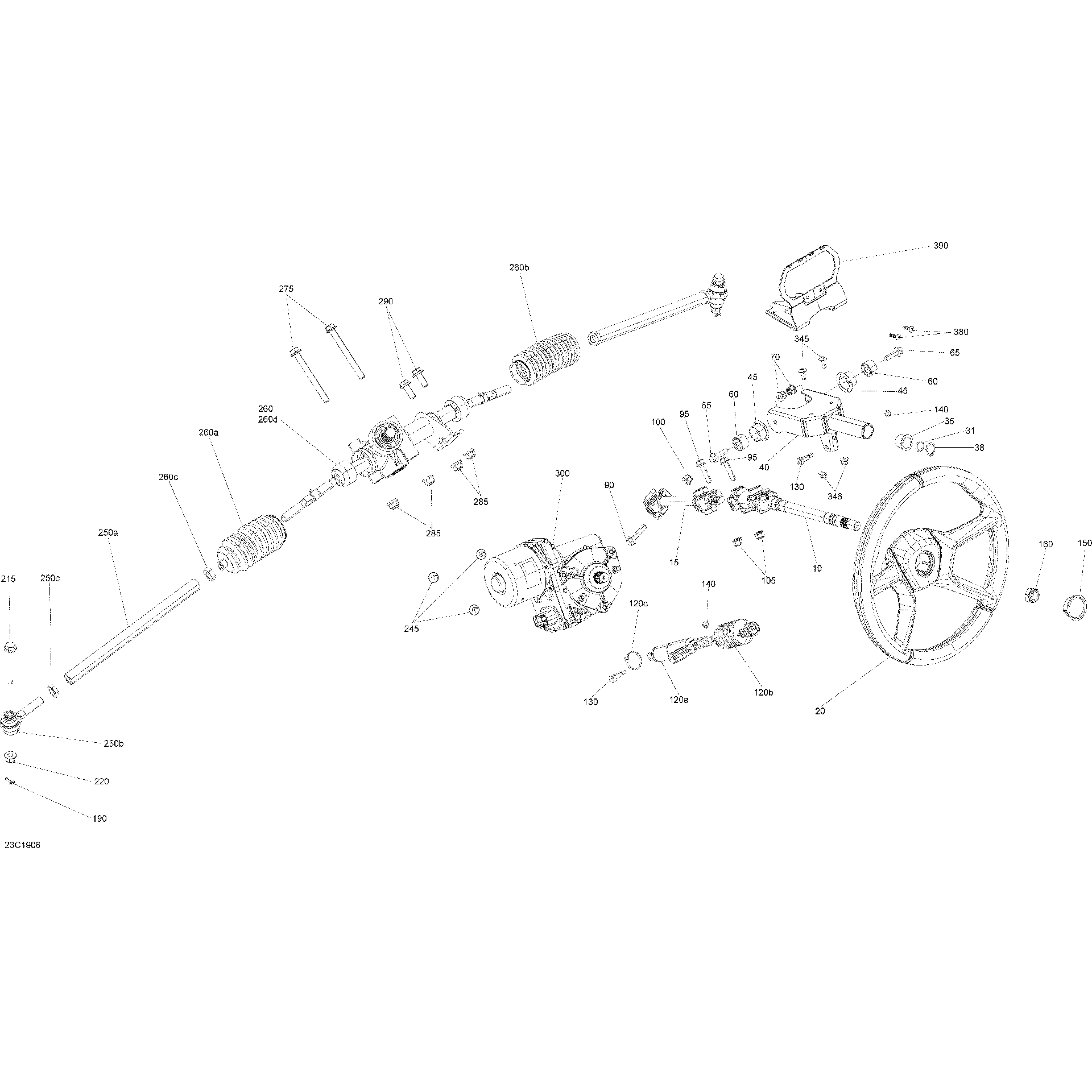 An Image of a Genuine Can-Am Parts Schematic Diagram showing the schematic - STEERING