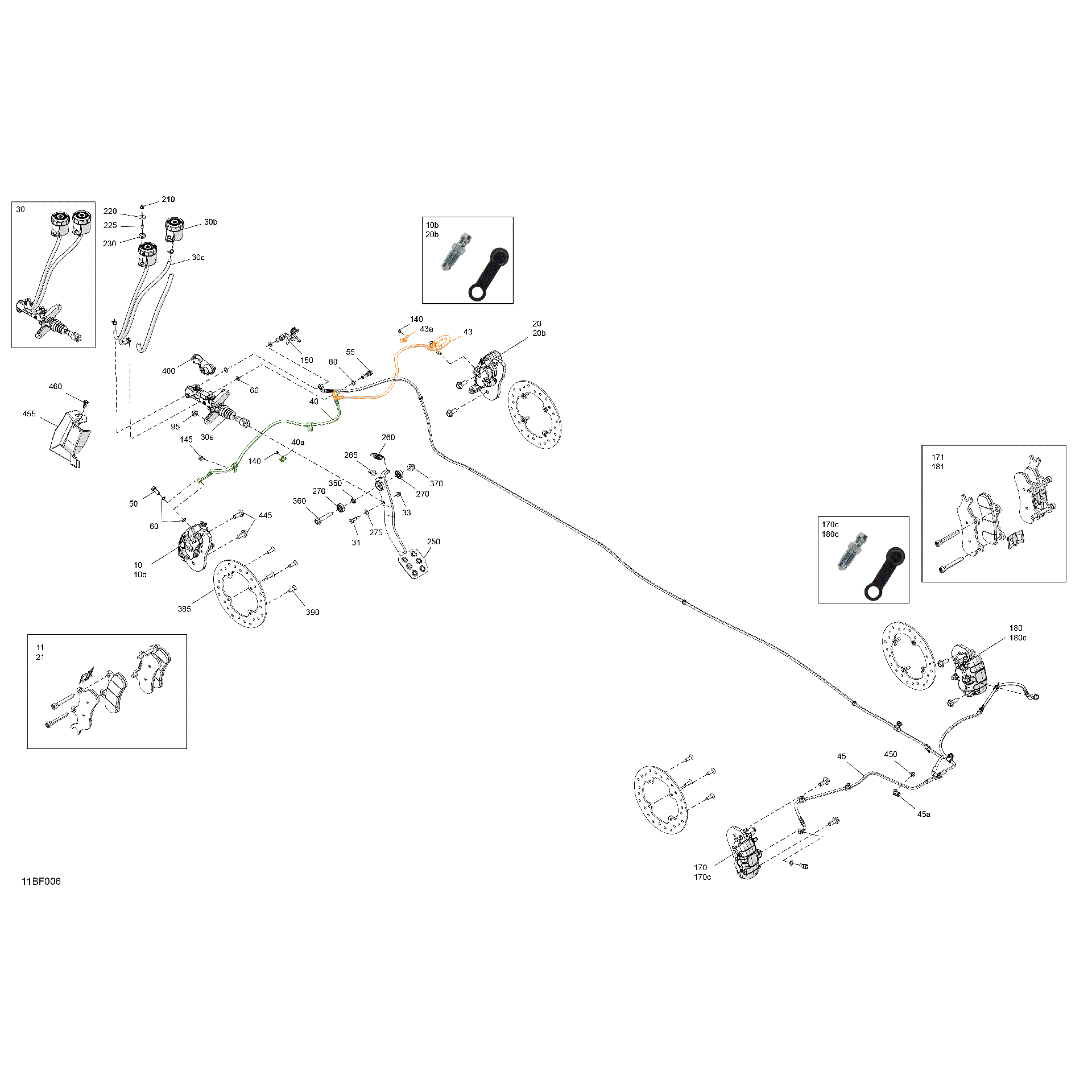 An Image of a Genuine Can-Am Parts Schematic Diagram showing the schematic - MECHANIC - BRAKE SYSTEM