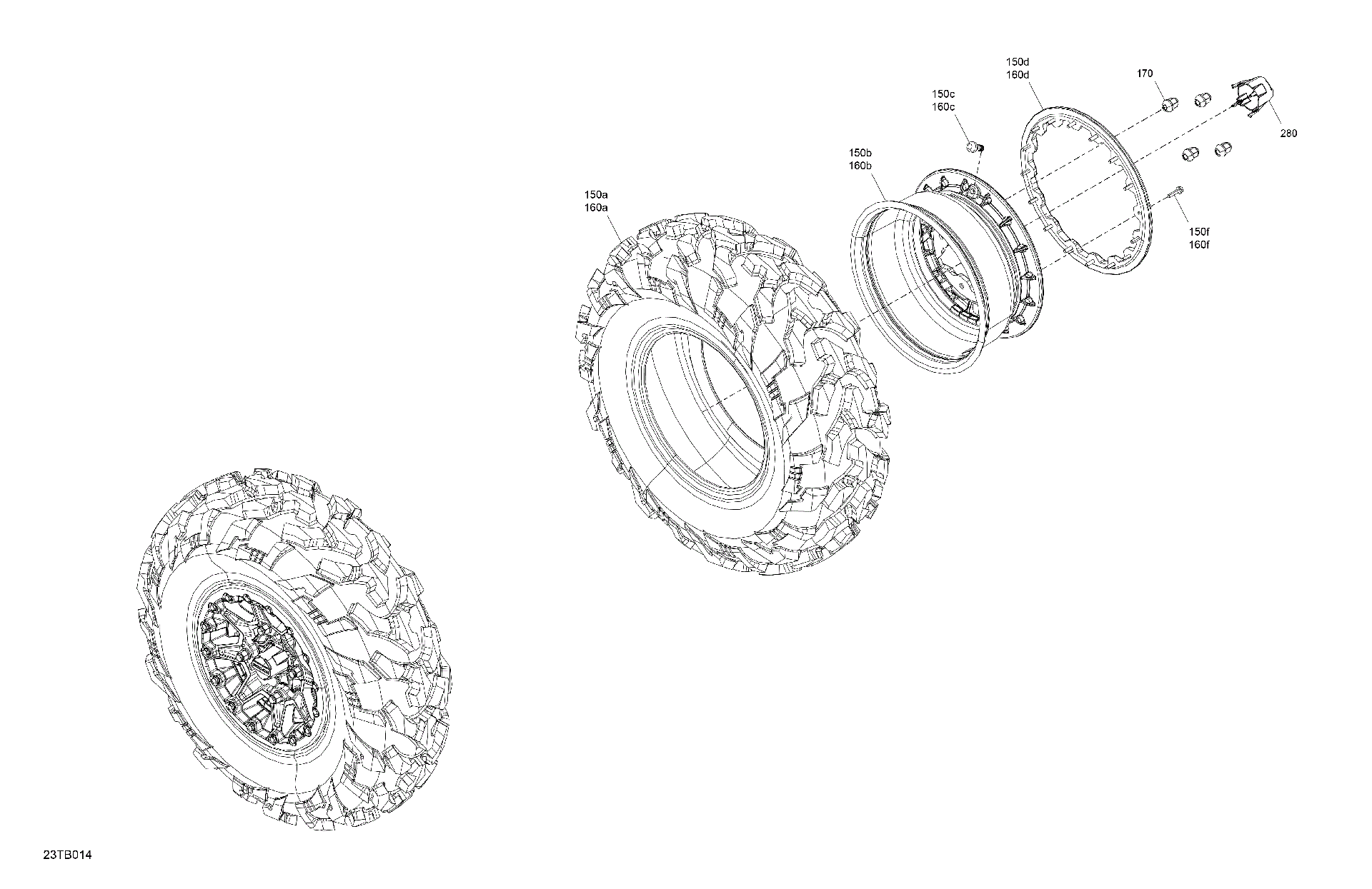 An Image of a Genuine Can-Am Parts Schematic Diagram showing the schematic - DRIVE - REAR WHEELS