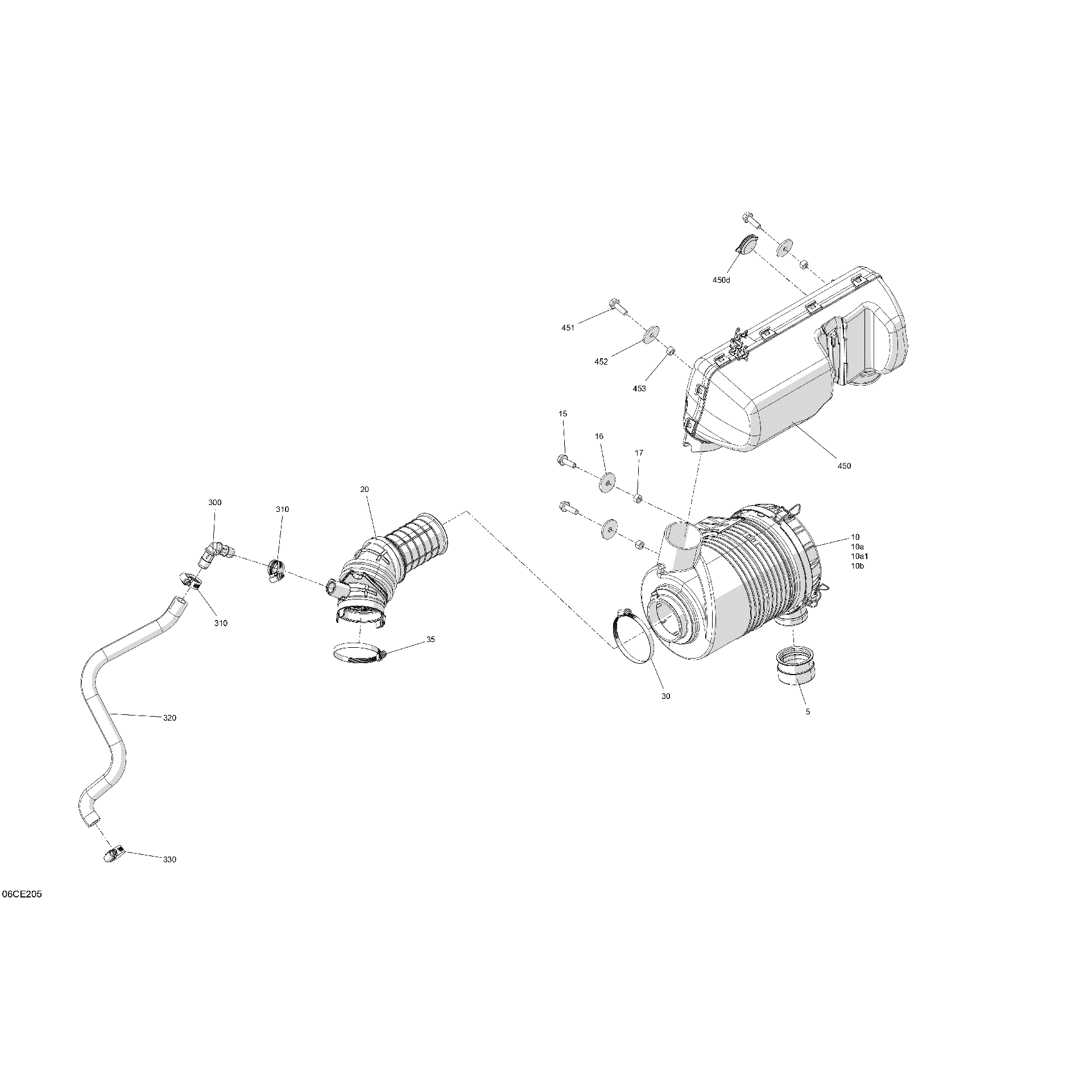 An Image of a Genuine Can-Am Parts Schematic Diagram showing the schematic - ENGINE - AIR INTAKE