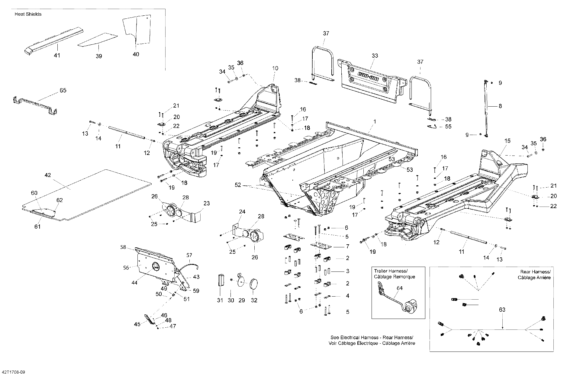 An Image of a Genuine Can-Am Parts Schematic Diagram showing the schematic - REAR CARGO BOX