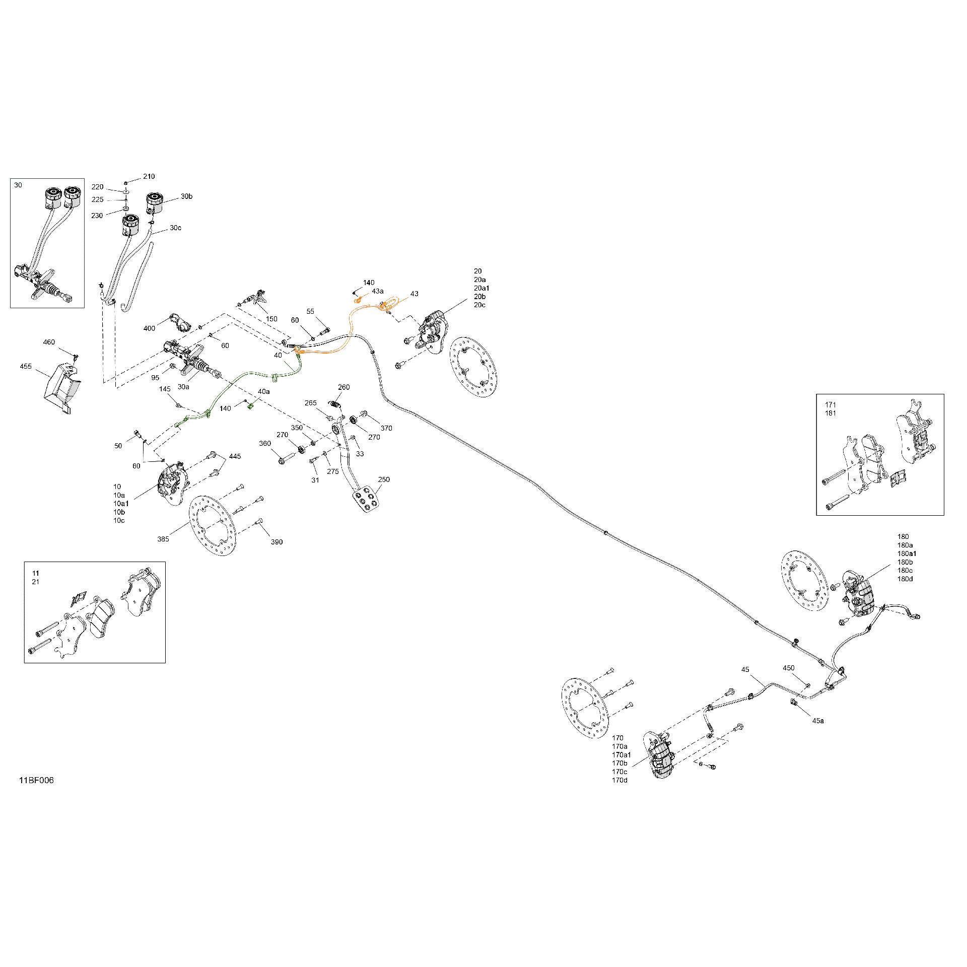 An Image of a Genuine Can-Am Parts Schematic Diagram showing the schematic - MECHANIC - BRAKE SYSTEM