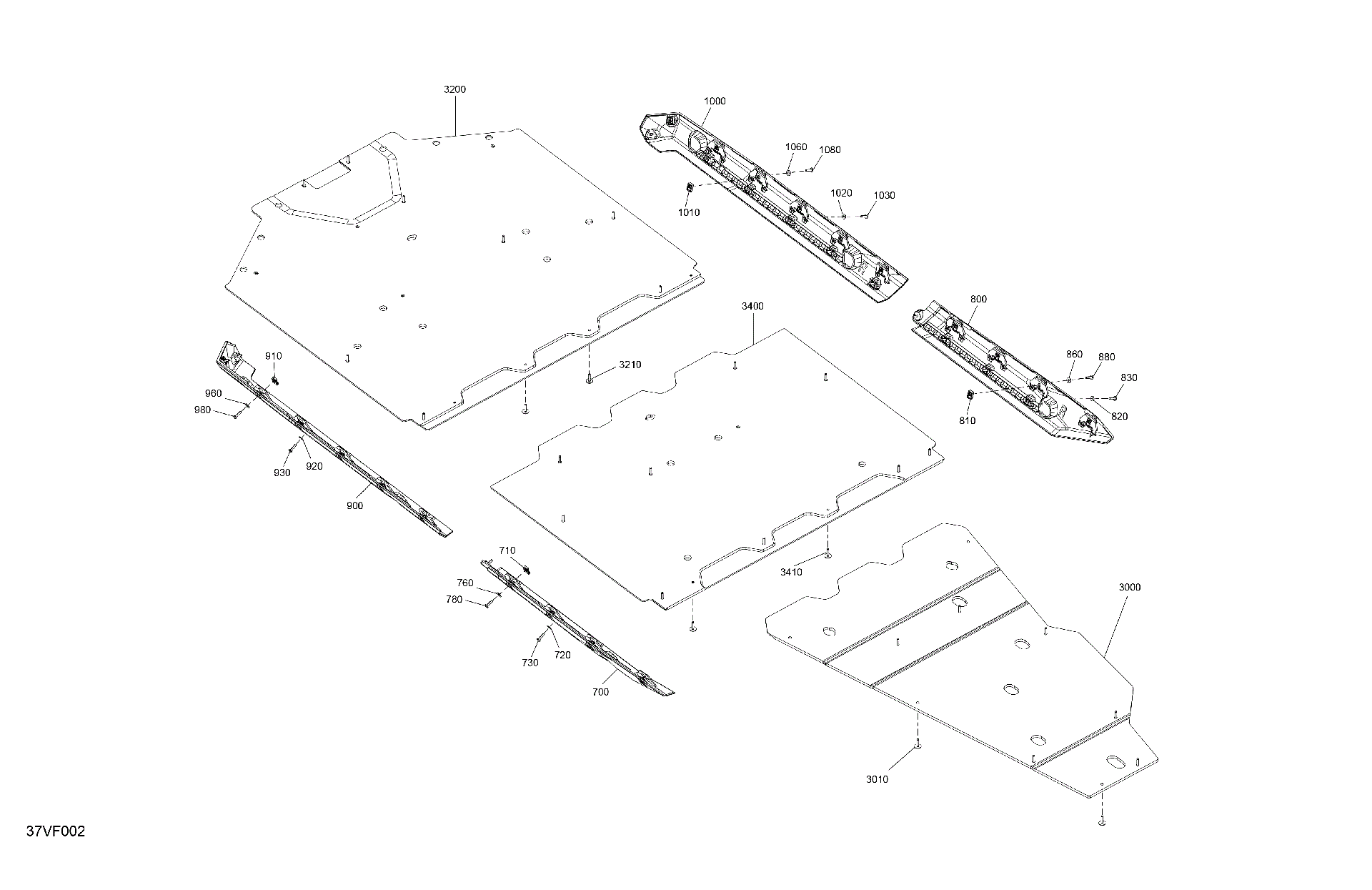 An Image of a Genuine Can-Am Parts Schematic Diagram showing the schematic - BODY - SKID PLATE