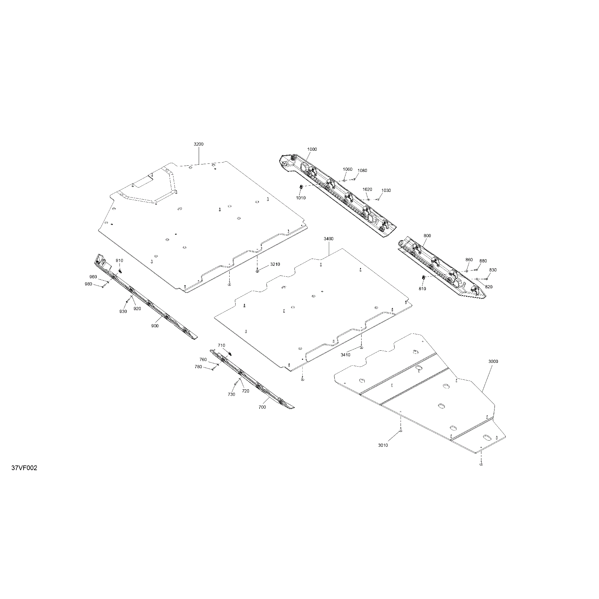 An Image of a Genuine Can-Am Parts Schematic Diagram showing the schematic - BODY - SKID PLATE