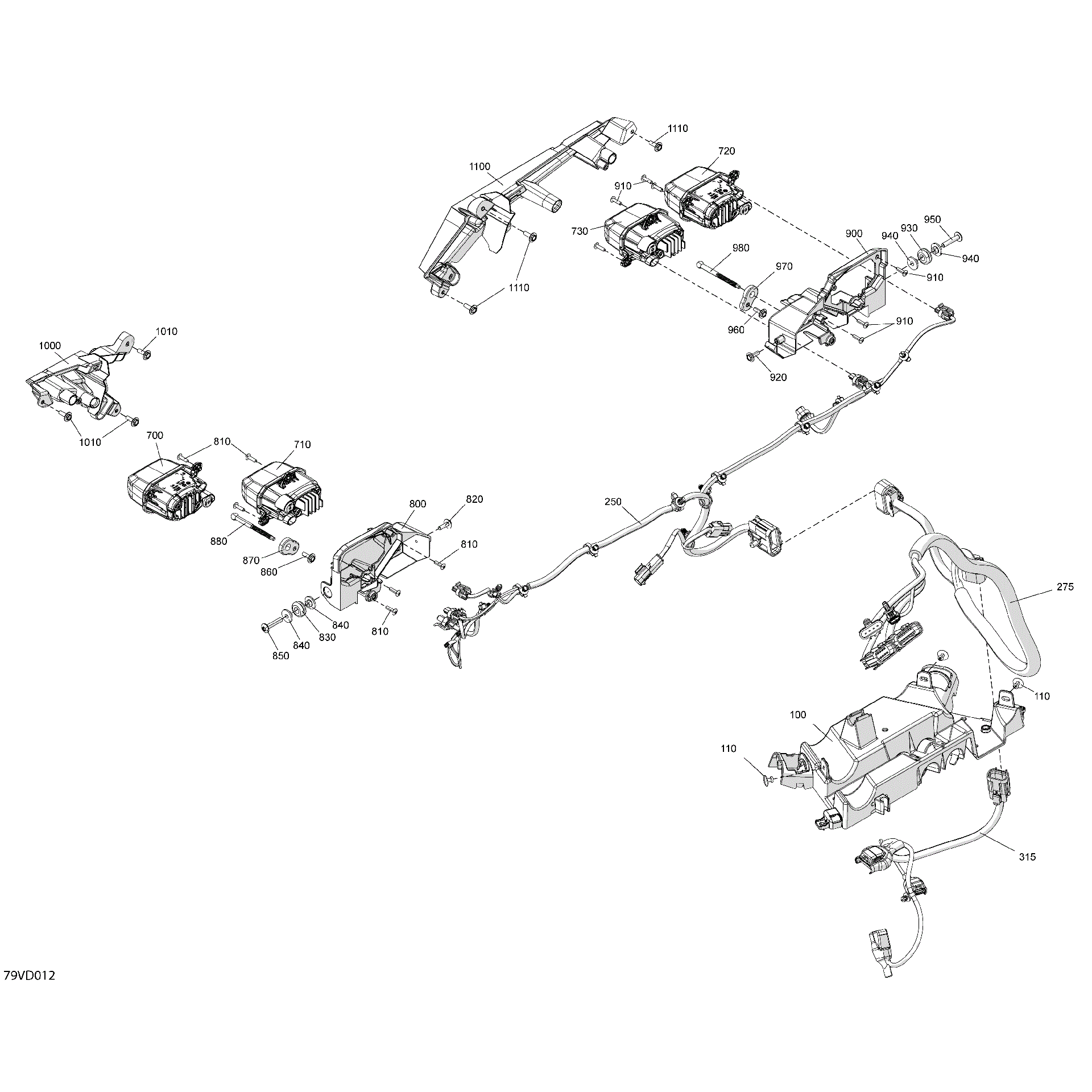 An Image of a Genuine Can-Am Parts Schematic Diagram showing the schematic - ELECTRIC - FRONT SECTION