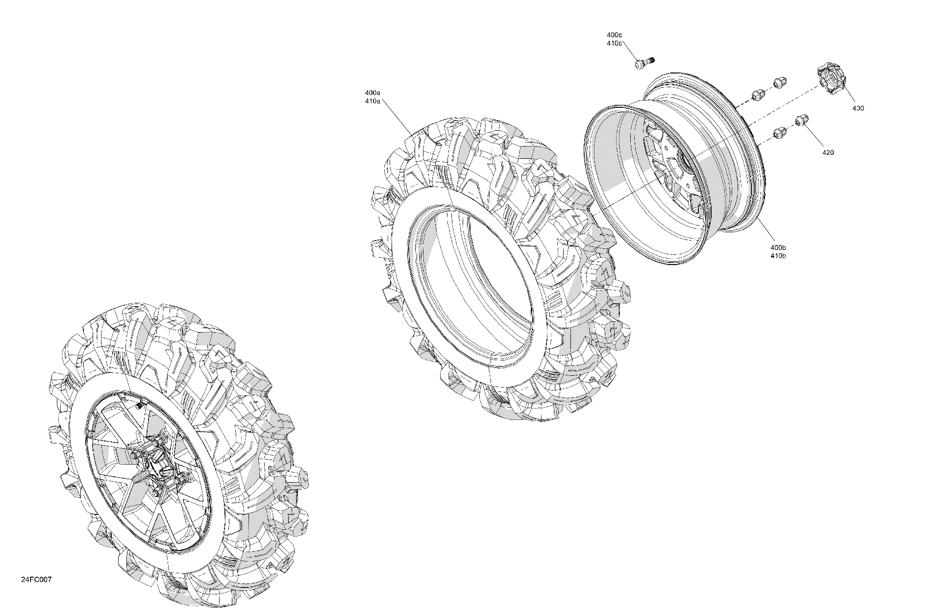 An Image of a Genuine Can-Am Parts Schematic Diagram showing the schematic - DRIVE - FRONT WHEELS