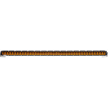 The Heretic Light Bar 40" Flood Amber features a slim, straight LED bar with amber lights and a sturdy stainless steel mount, shown front-facing on a white background.