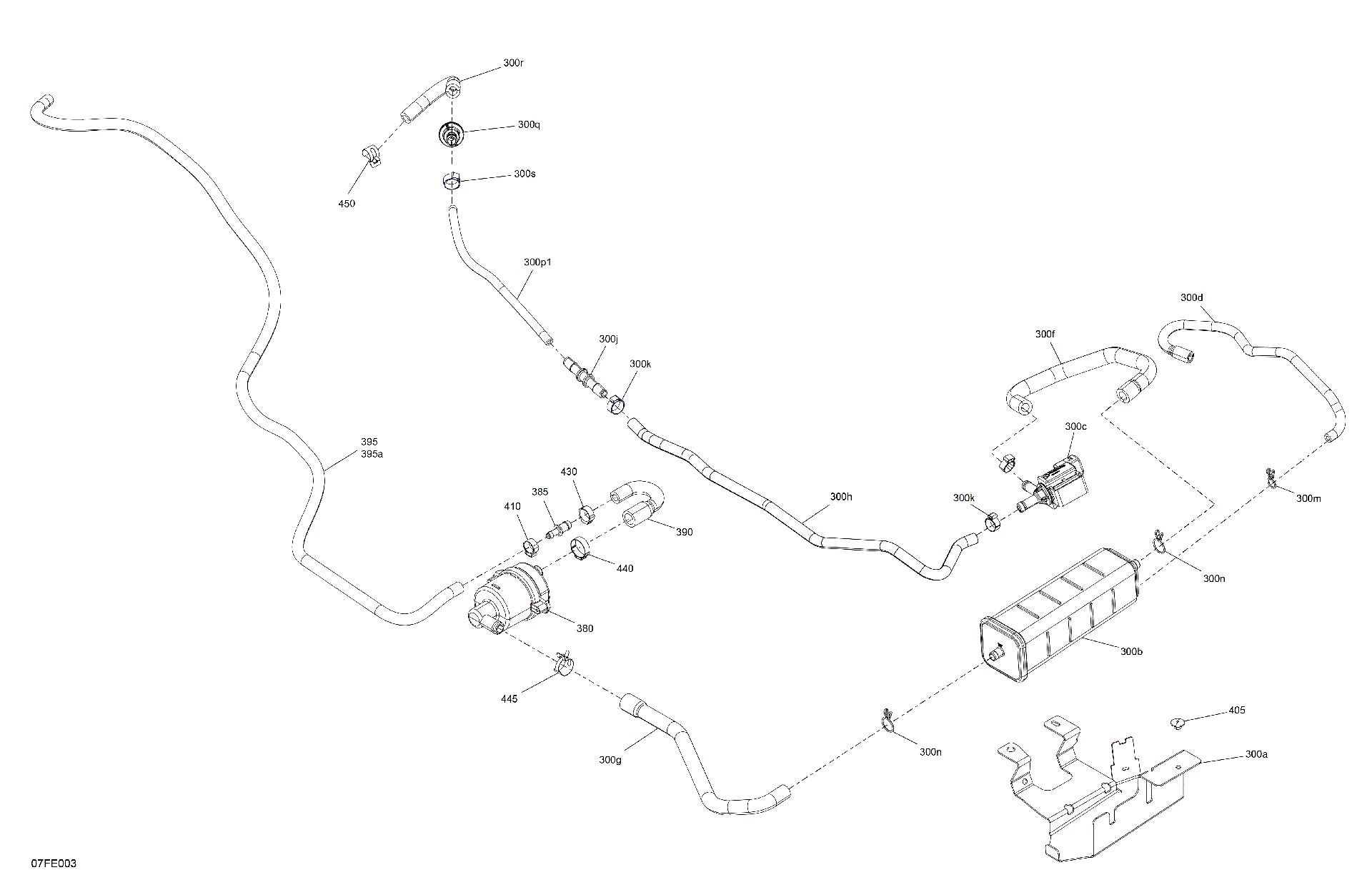 An Image of a Genuine Can-Am Parts Schematic Diagram showing the schematic - ENGINE - CANISTER CHARCOAL ASSEMBLY