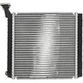 The Radiator Assembly by Polaris features metal cooling fins and black plastic sides, shown from above on a white background with the radiator cap at the top left—an essential OEM part for your Polaris UTV.