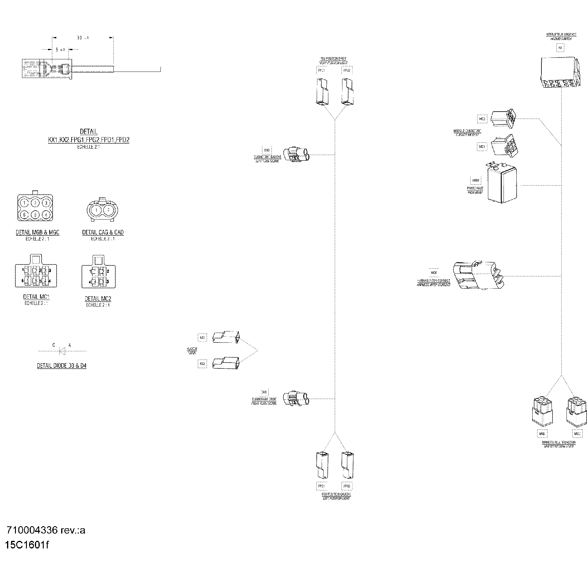 An Image of a Genuine Can-Am Parts Schematic Diagram showing the schematic - ELECTRICAL HARNESS ASSY - EUROPE