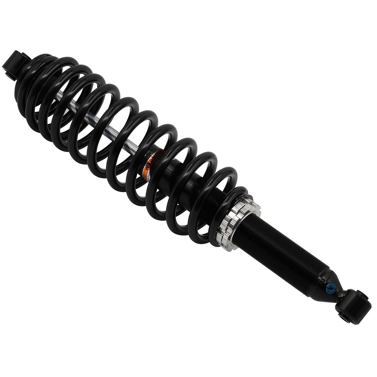 The Can-Am Outlander UTV/ATV Rear Gas Shock by Bronco features a black coilover design with a coiled spring, perfect for ATV suspension upgrades, and is available at Witchdoctors.com.