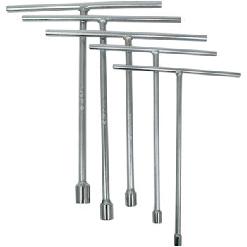 The Tmv T Wrench Set includes five metal T-handle socket wrenches in sizes from 8 mm to 17 mm, arranged side by side on a white background.
