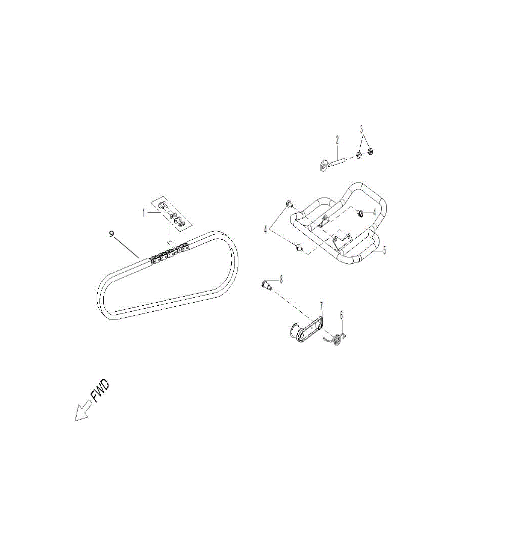 An Image of a Genuine Can-Am Parts Schematic Diagram showing the schematic - DRIVE - CHAIN 110
