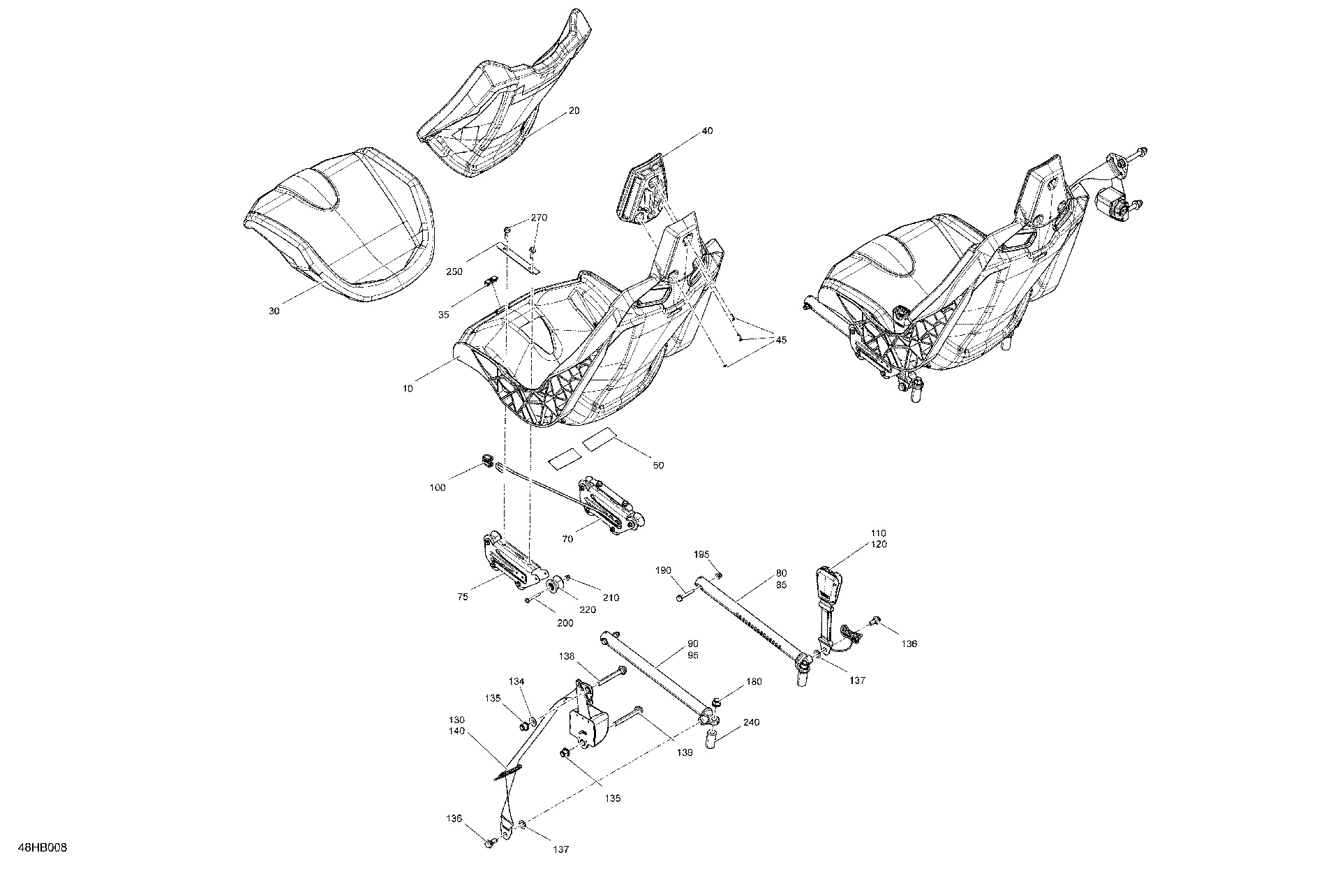 An Image of a Genuine Can-Am Parts Schematic Diagram showing the schematic - BODY - SEAT
