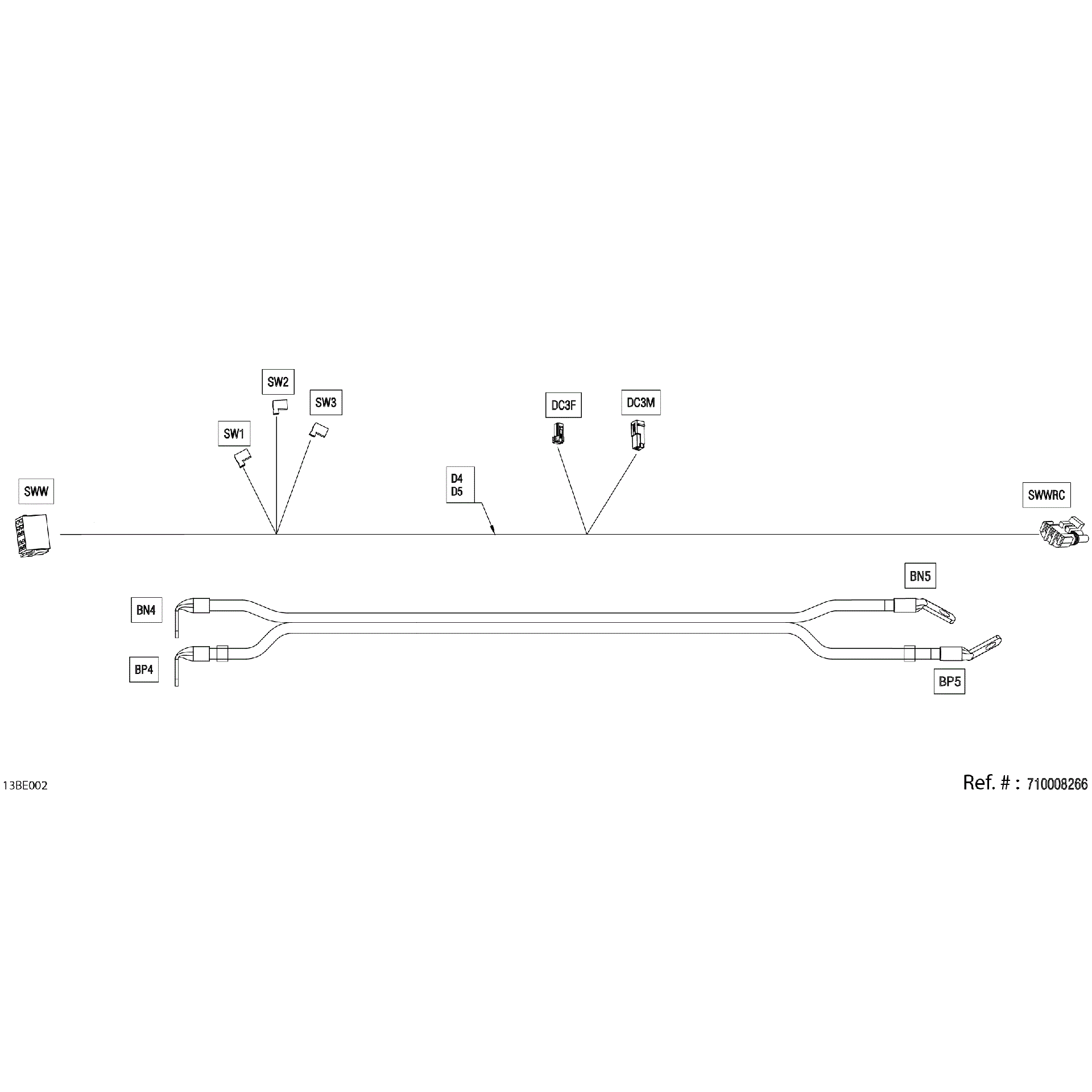 An Image of a Genuine Can-Am Parts Schematic Diagram showing the schematic - ELECTRIC - WINCH WIRING HARNESS - 710008266