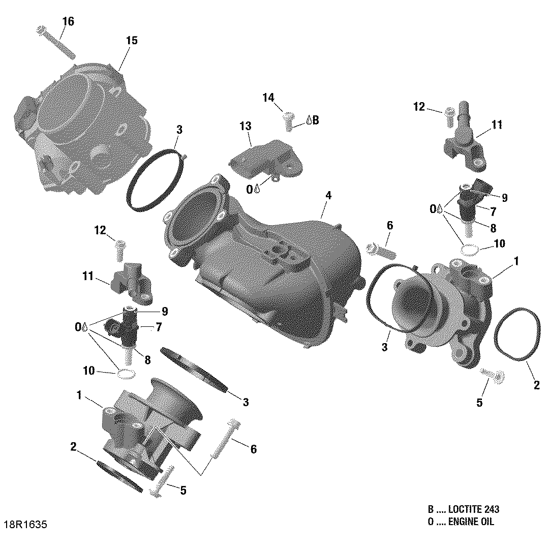An Image of a Genuine Can-Am Parts Schematic Diagram showing the schematic - AIR INTAKE MANIFOLD AND THROTTLE BODY - HD10