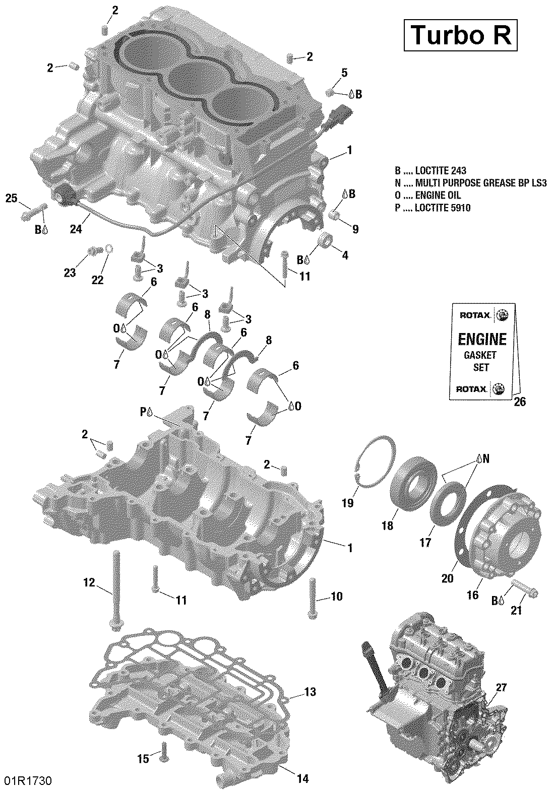 An Image of a Genuine Can-Am Parts Schematic Diagram showing the schematic - CRANKCASE