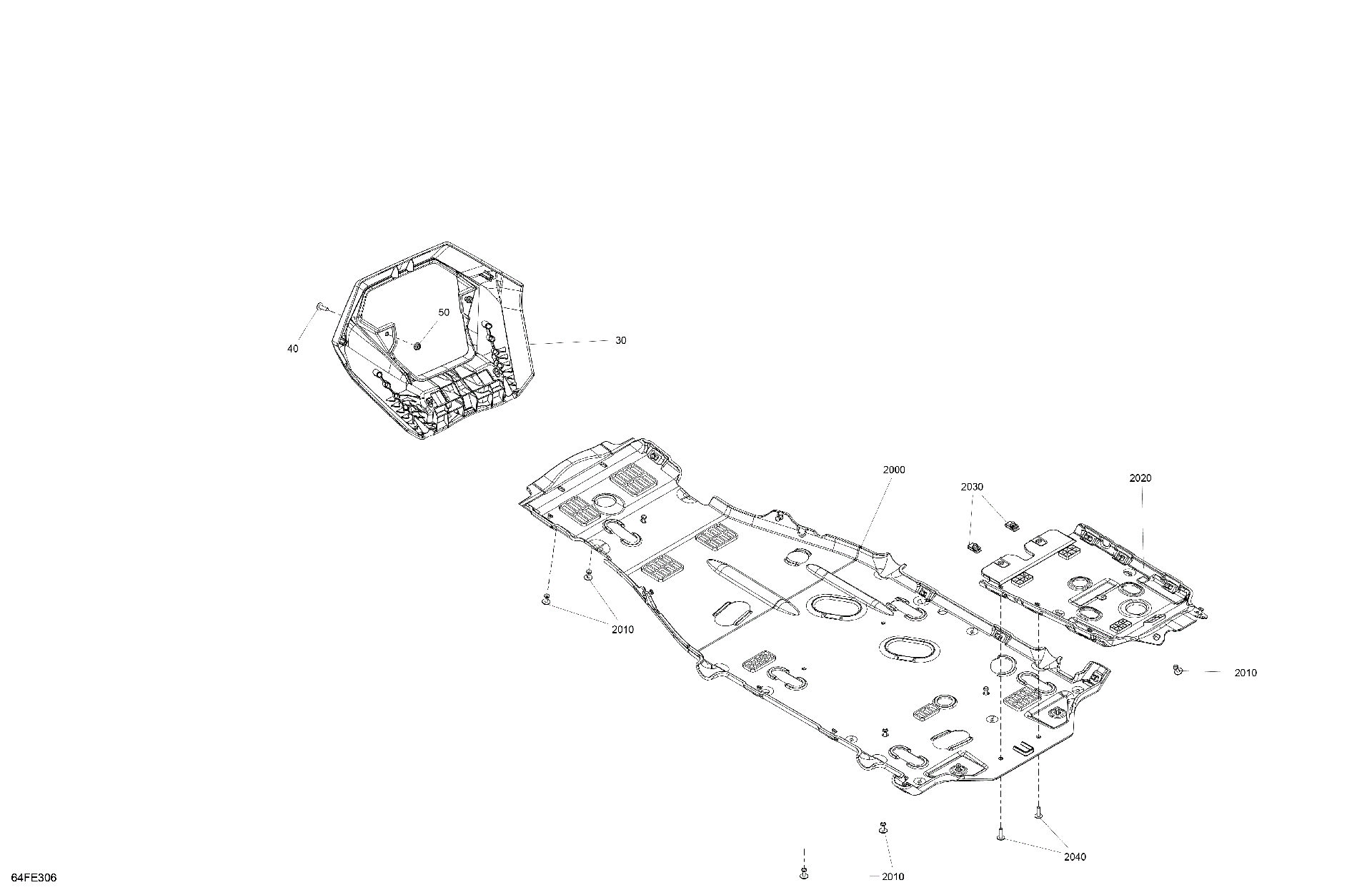 An Image of a Genuine Can-Am Parts Schematic Diagram showing the schematic - BODY - SKID PLATE AND BUMPER