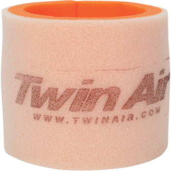 A cylindrical, light peach Kawasaki Standard Air Filter by Twin Air with www.twinair.com in brown text. The dual-stage filter has an orange inner surface for superior performance.