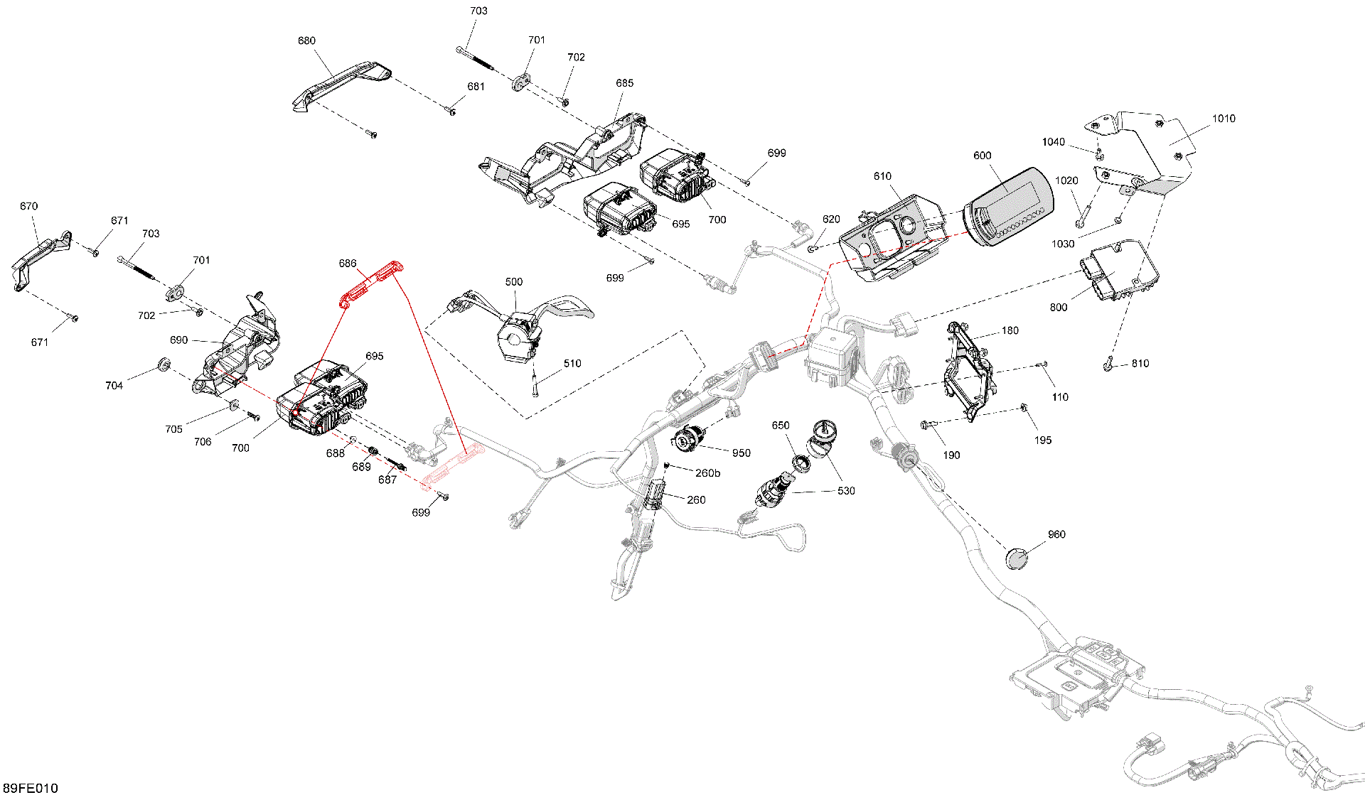 An Image of a Genuine Can-Am Parts Schematic Diagram showing the schematic - ELECTRIC - FRONT SECTION