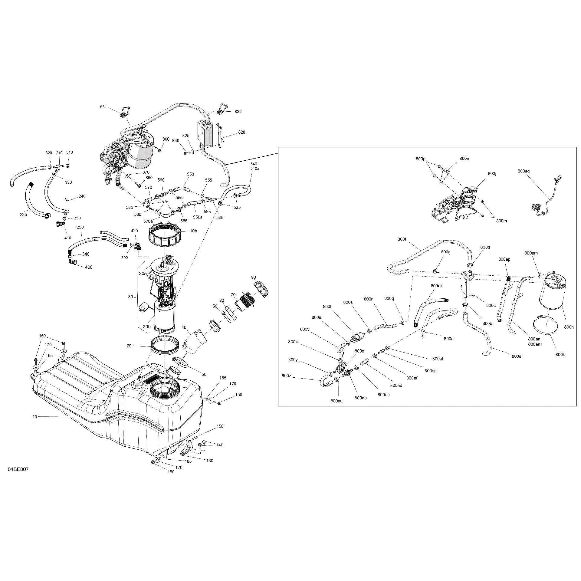 An Image of a Genuine Can-Am Parts Schematic Diagram showing the schematic - ENGINE - FUEL