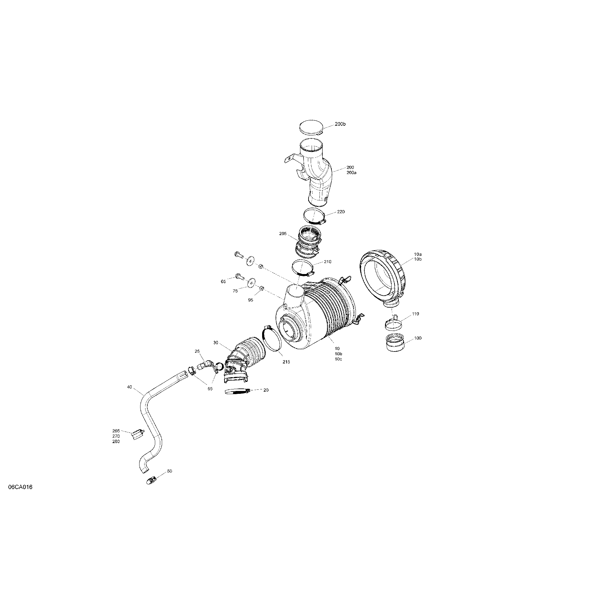 An Image of a Genuine Can-Am Parts Schematic Diagram showing the schematic - ENGINE - AIR INTAKE