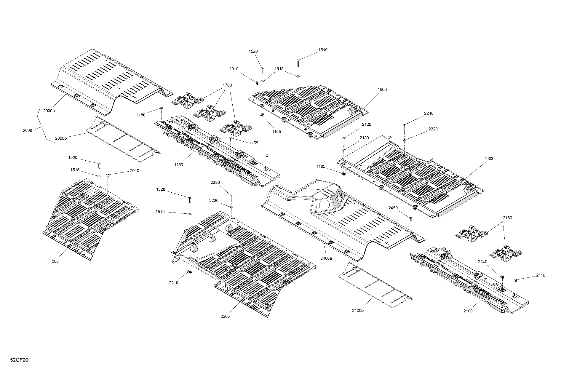 An Image of a Genuine Can-Am Parts Schematic Diagram showing the schematic - CAB INTERIOR - FLOOR