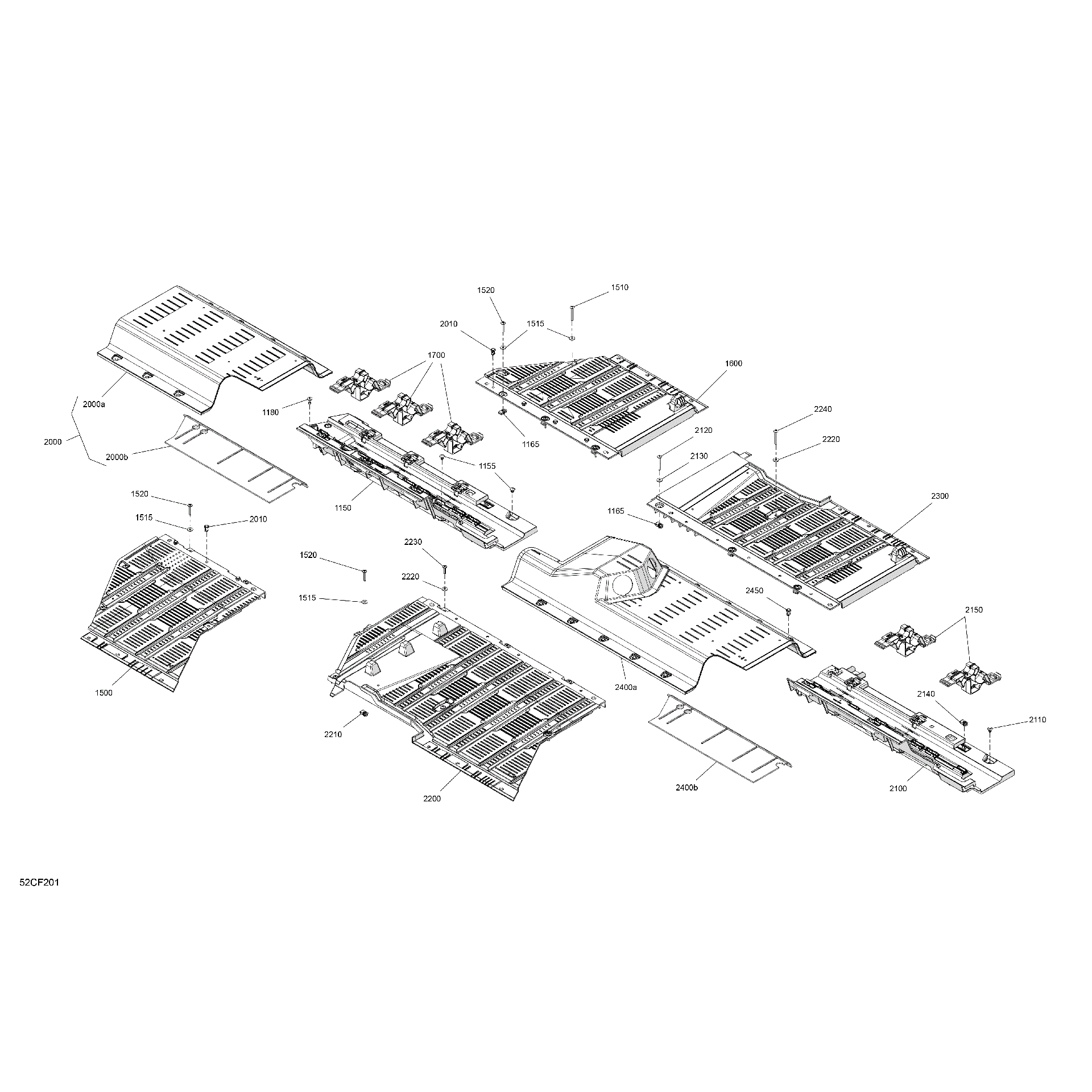 An Image of a Genuine Can-Am Parts Schematic Diagram showing the schematic - CAB INTERIOR - FLOOR