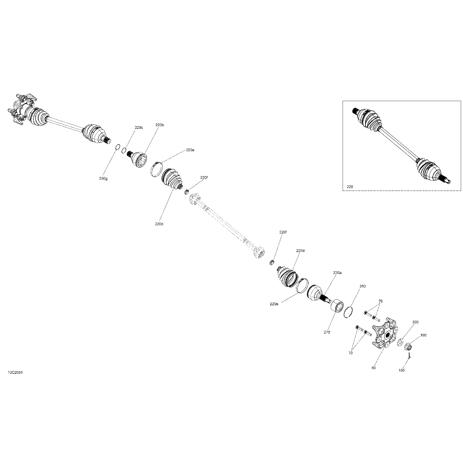 An Image of a Genuine Can-Am Parts Schematic Diagram showing the schematic - REAR DRIVE