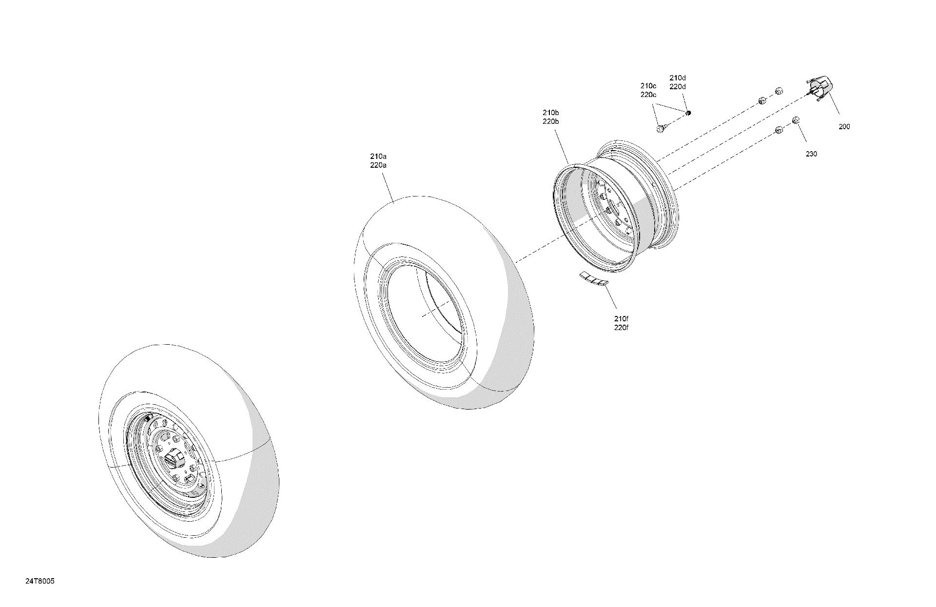 An Image of a Genuine Can-Am Parts Schematic Diagram showing the schematic - DRIVE - FRONT WHEELS