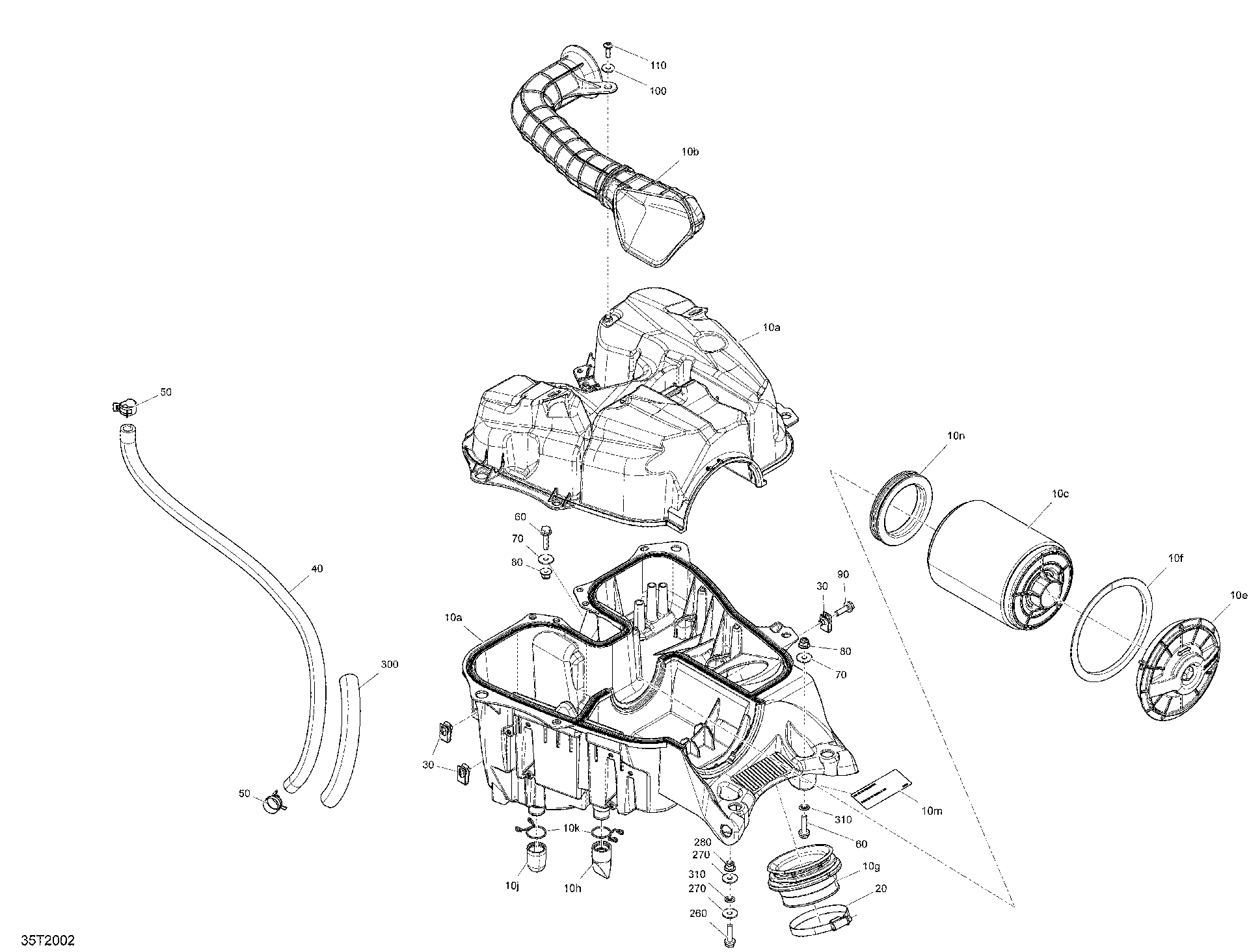 An Image of a Genuine Can-Am Parts Schematic Diagram showing the schematic - AIR INTAKE