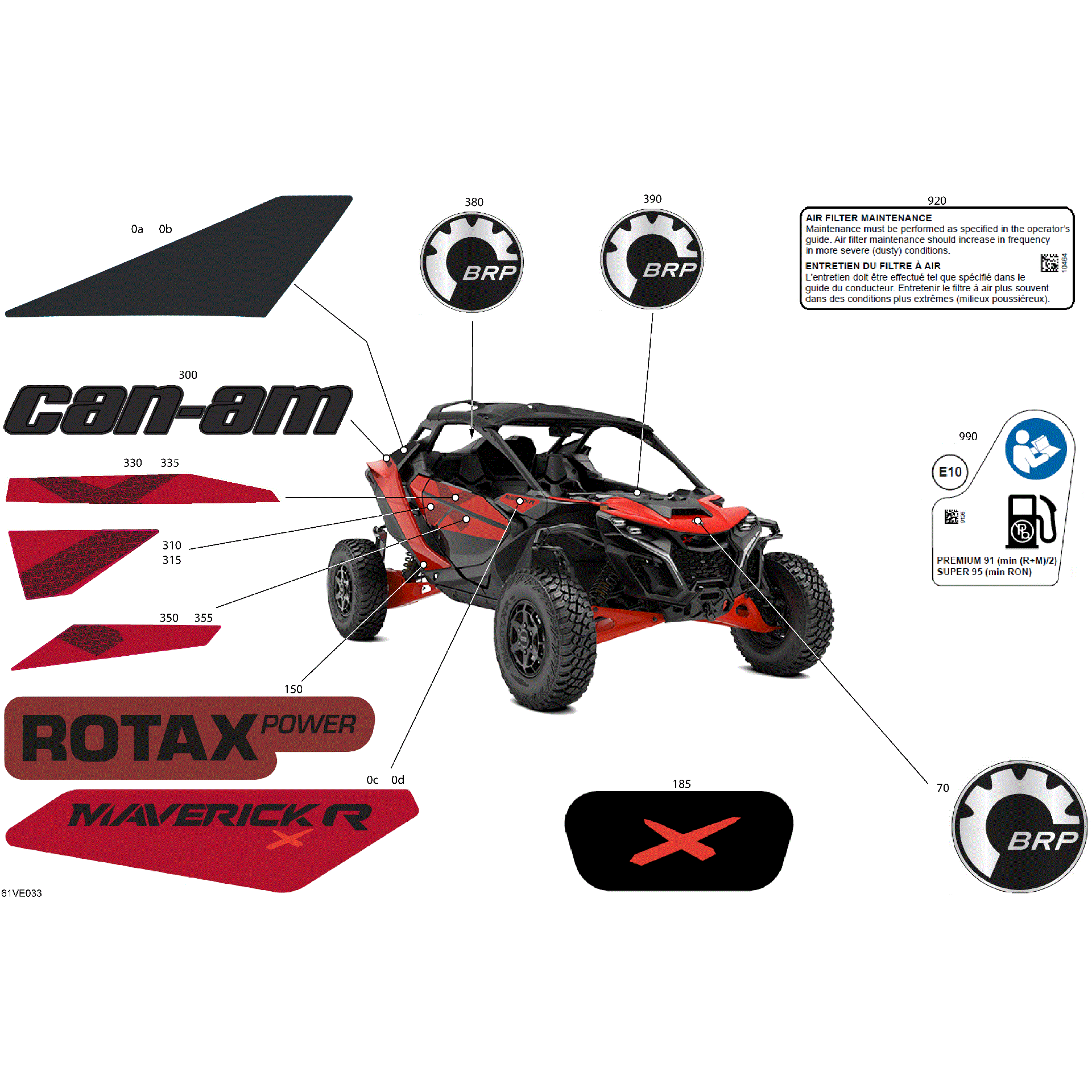 An Image of a Genuine Can-Am Parts Schematic Diagram showing the schematic - BODY - DECALS