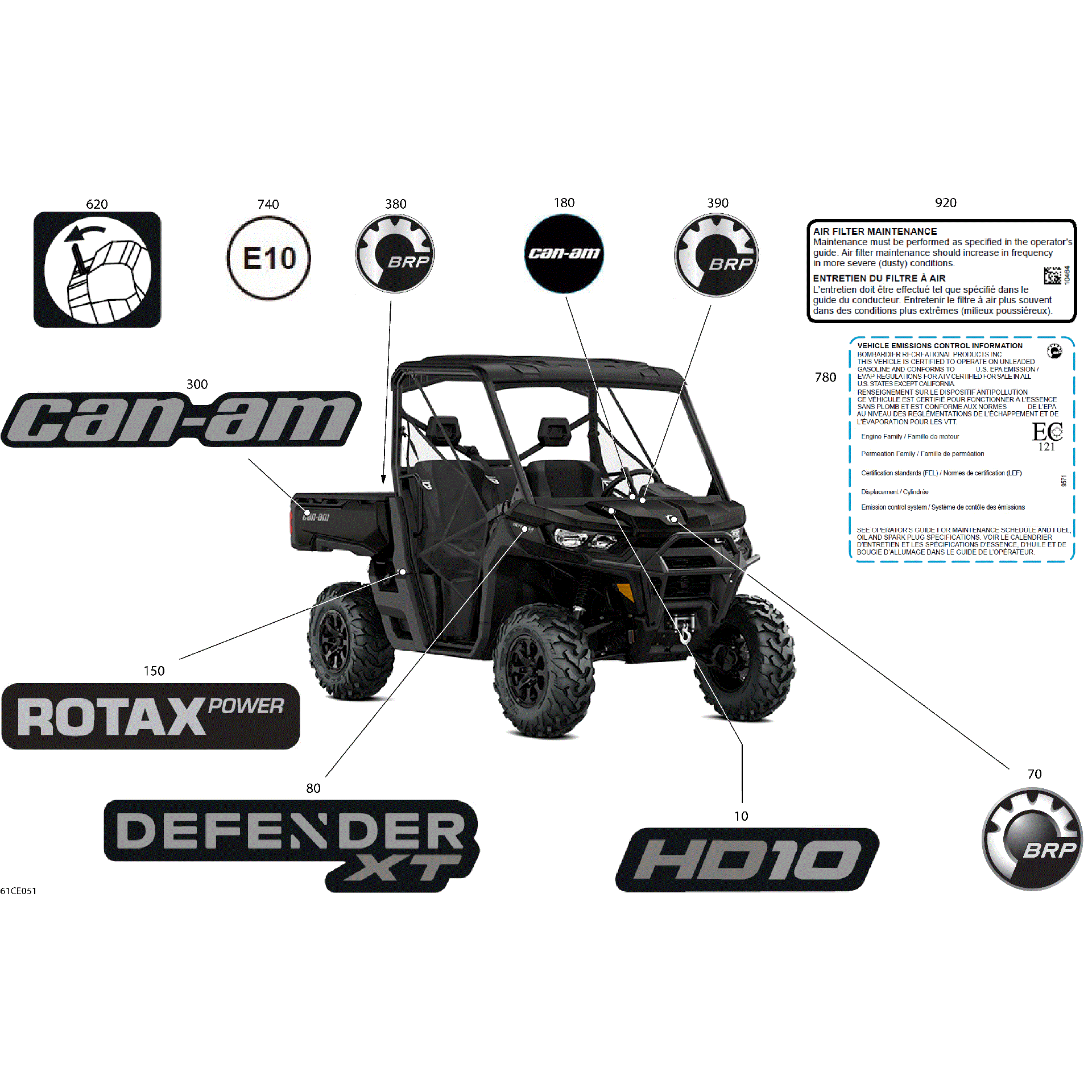 An Image of a Genuine Can-Am Parts Schematic Diagram showing the schematic - BODY - DECALS