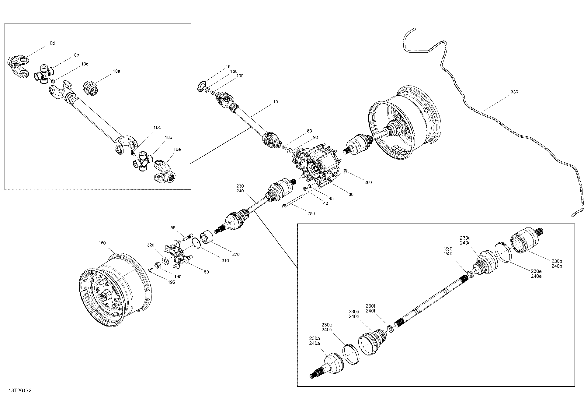 An Image of a Genuine Can-Am Parts Schematic Diagram showing the schematic - REAR DRIVE - COMMON PARTS
