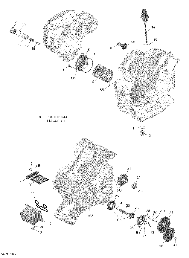 An Image of a Genuine Can-Am Parts Schematic Diagram showing the schematic - ENGINE LUBRICATION - 650 EFI (PACKAGE PRO)