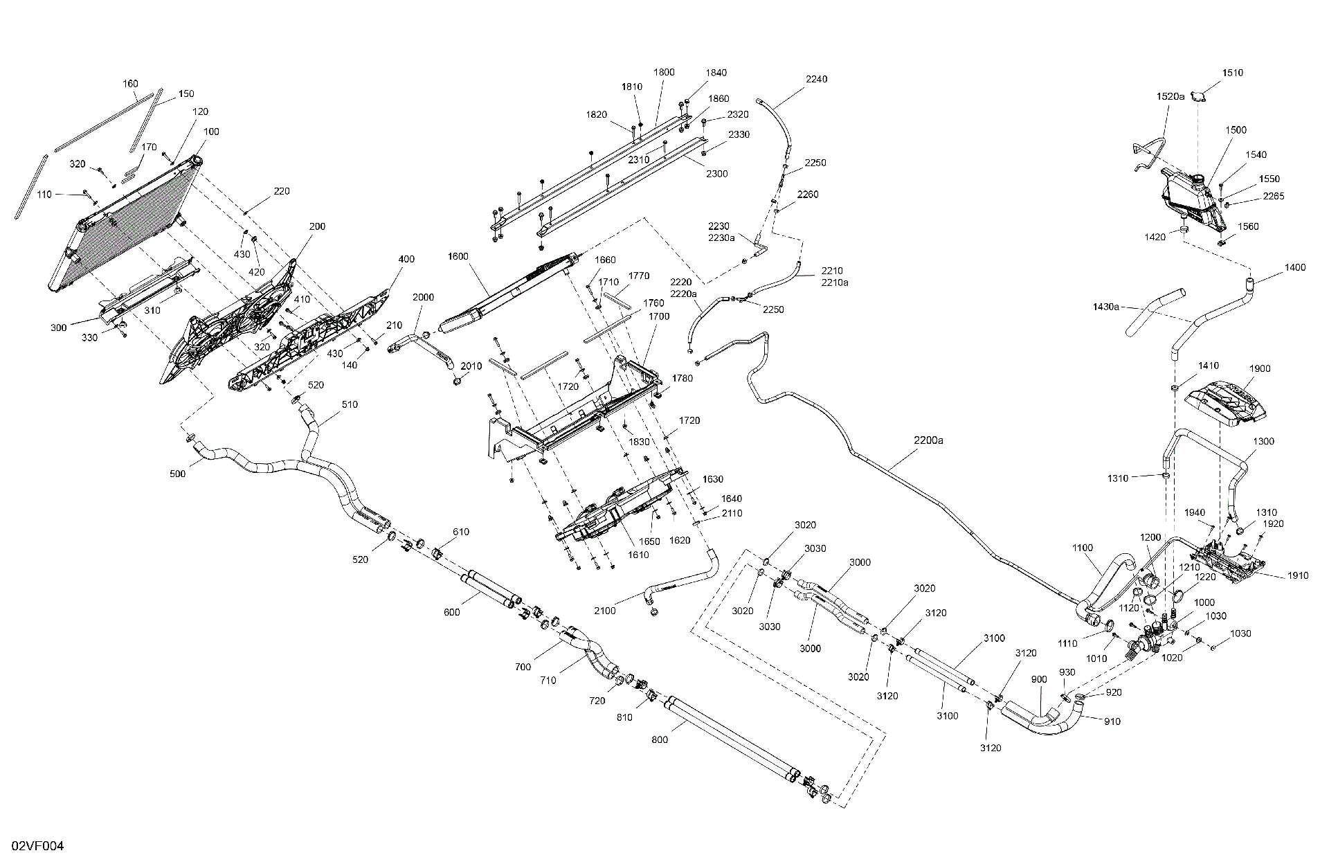 An Image of a Genuine Can-Am Parts Schematic Diagram showing the schematic - ENGINE - COOLING