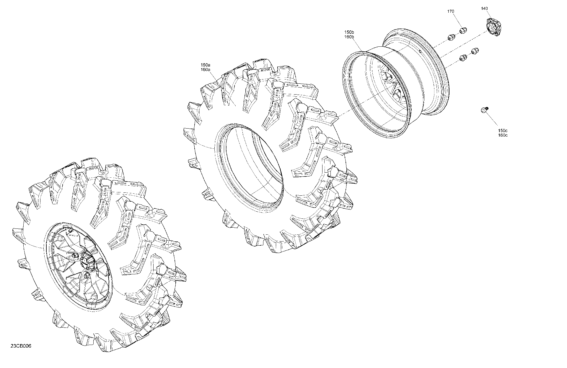 An Image of a Genuine Can-Am Parts Schematic Diagram showing the schematic - DRIVE - REAR WHEELS