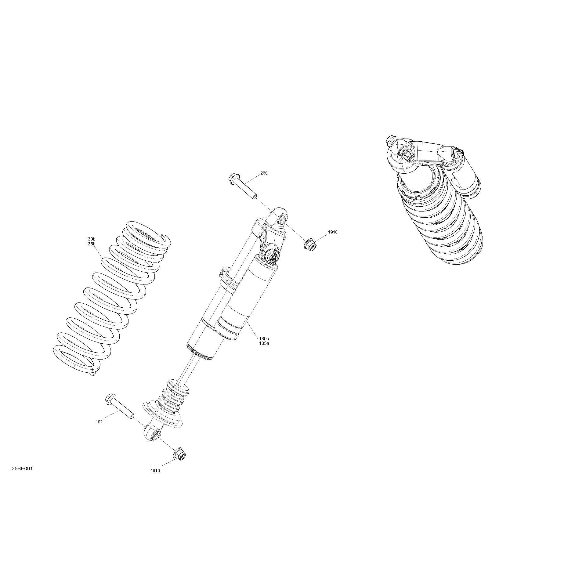 An Image of a Genuine Can-Am Parts Schematic Diagram showing the schematic - SUSPENSION - FRONT SHOCKS