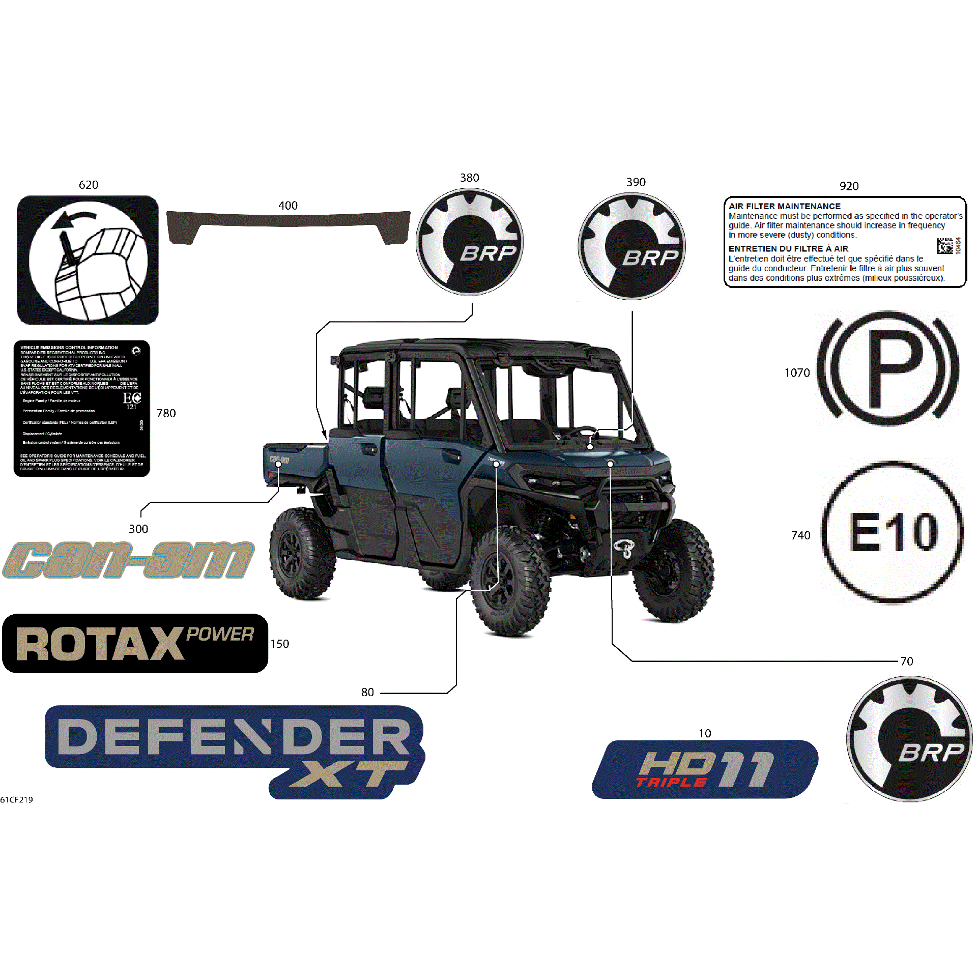 An Image of a Genuine Can-Am Parts Schematic Diagram showing the schematic - BODY - DECALS